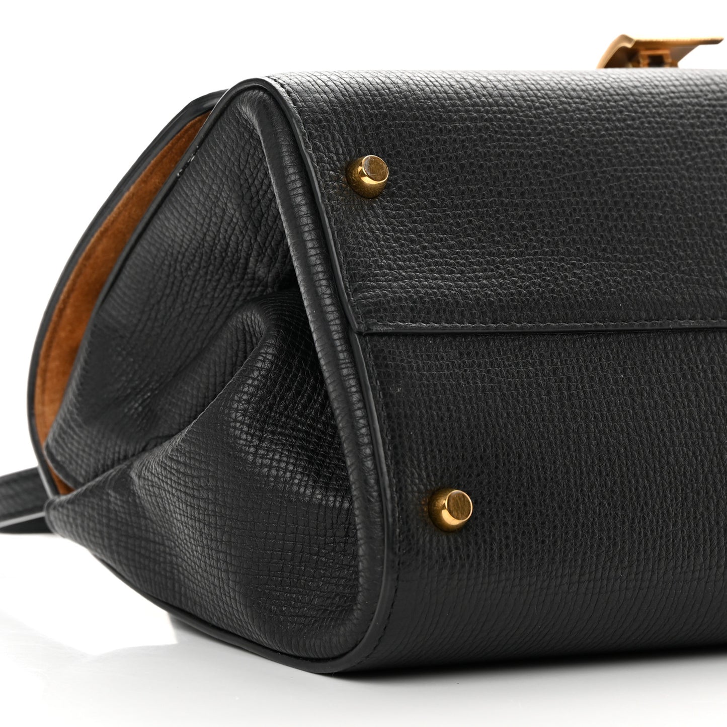 Textured Calfskin Small BV Angle Shoulder Bag Black