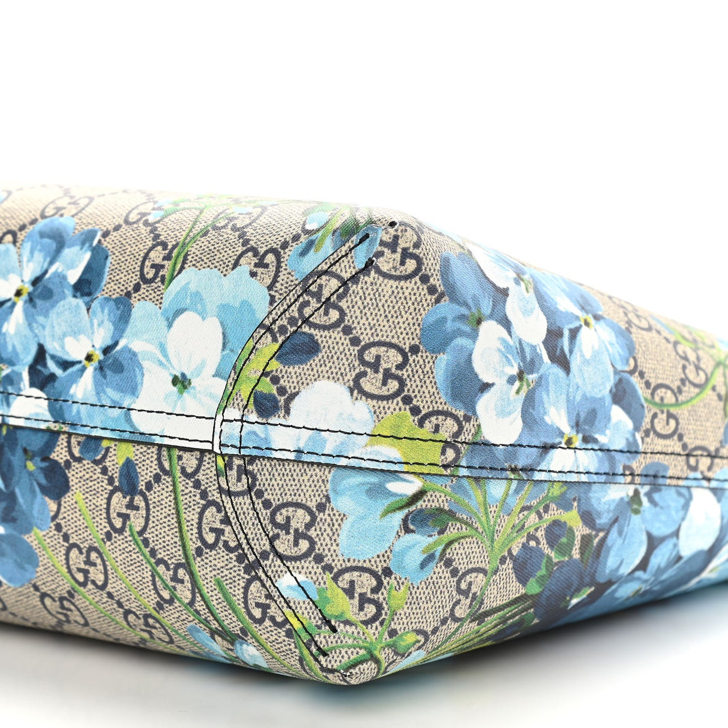 GG Supreme Monogram Blooms Small Reversible Tote Beige Blue Navy