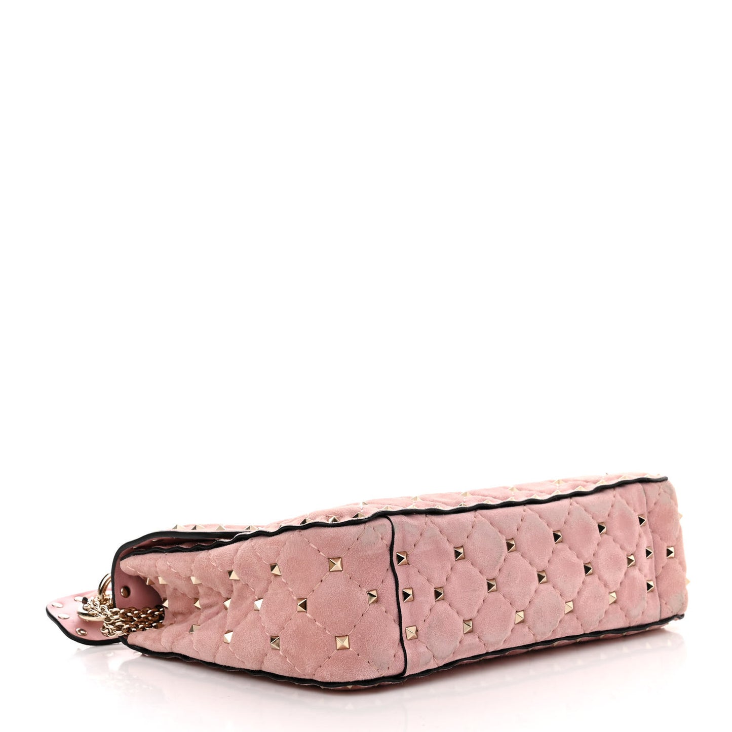 Suede Medium Rockstud Spike Shoulder Bag Loto