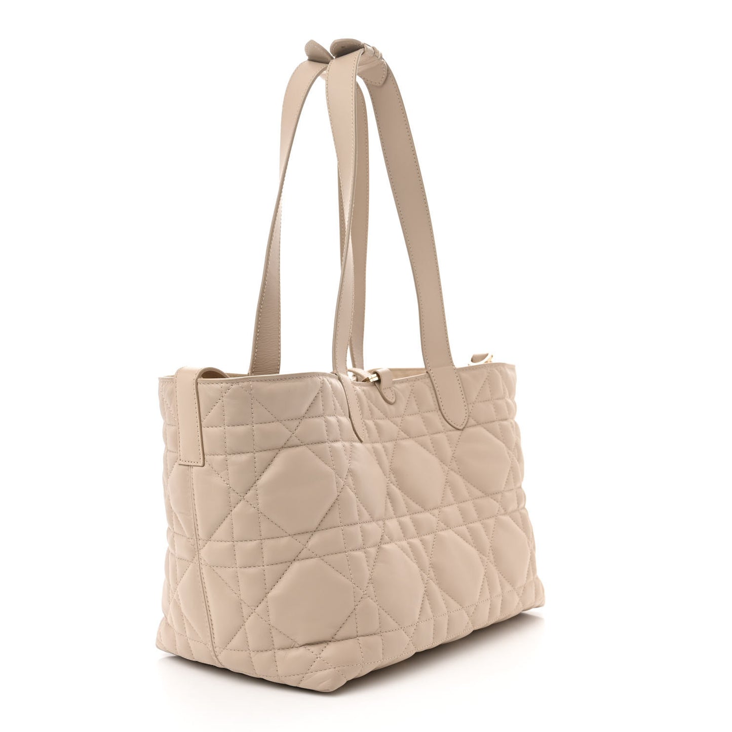 Calfskin Macrocannage Medium Toujour Powder Beige