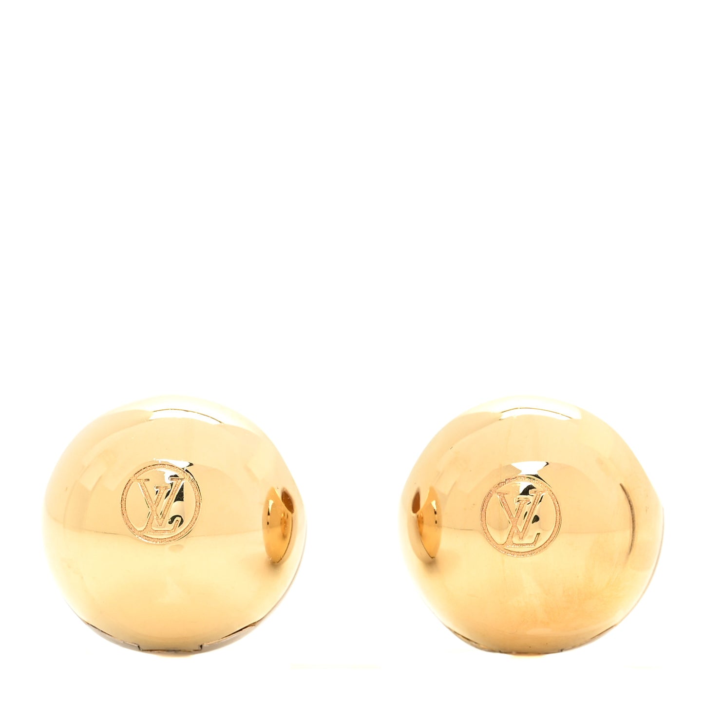 Metal Pearl Planete LV Earrings Gold