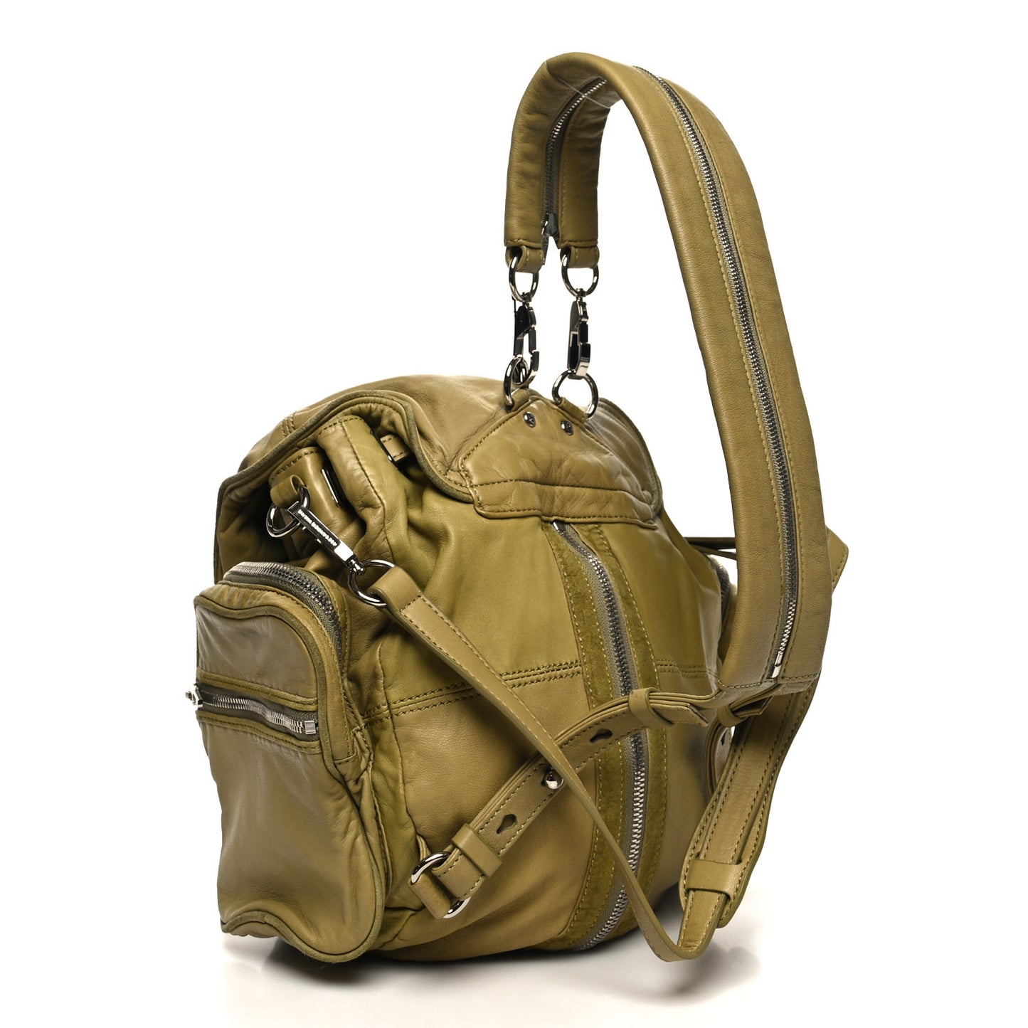 Lambskin Mini Marti Backpack Green Silver Hardware