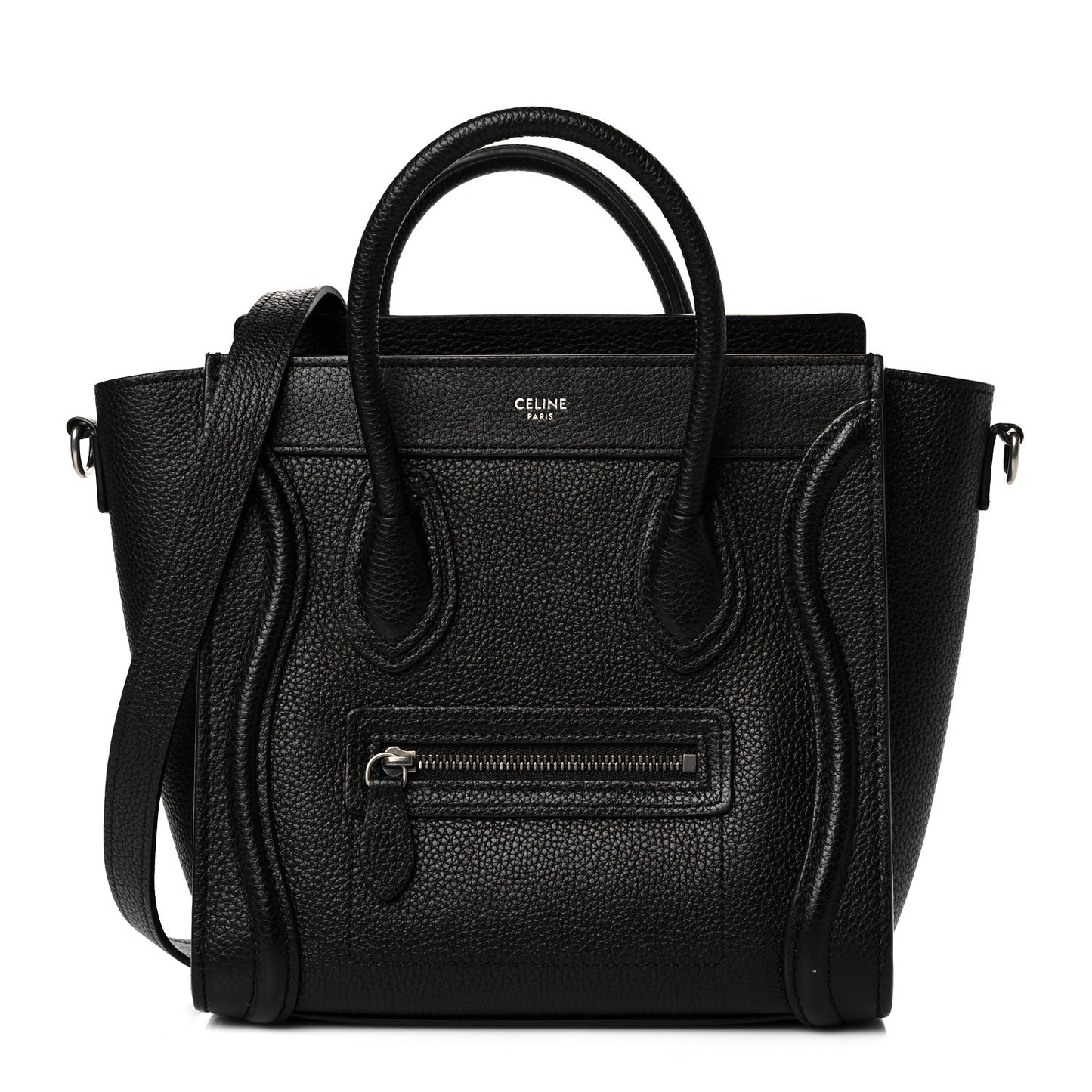 Drummed Calfskin Nano Luggage Black