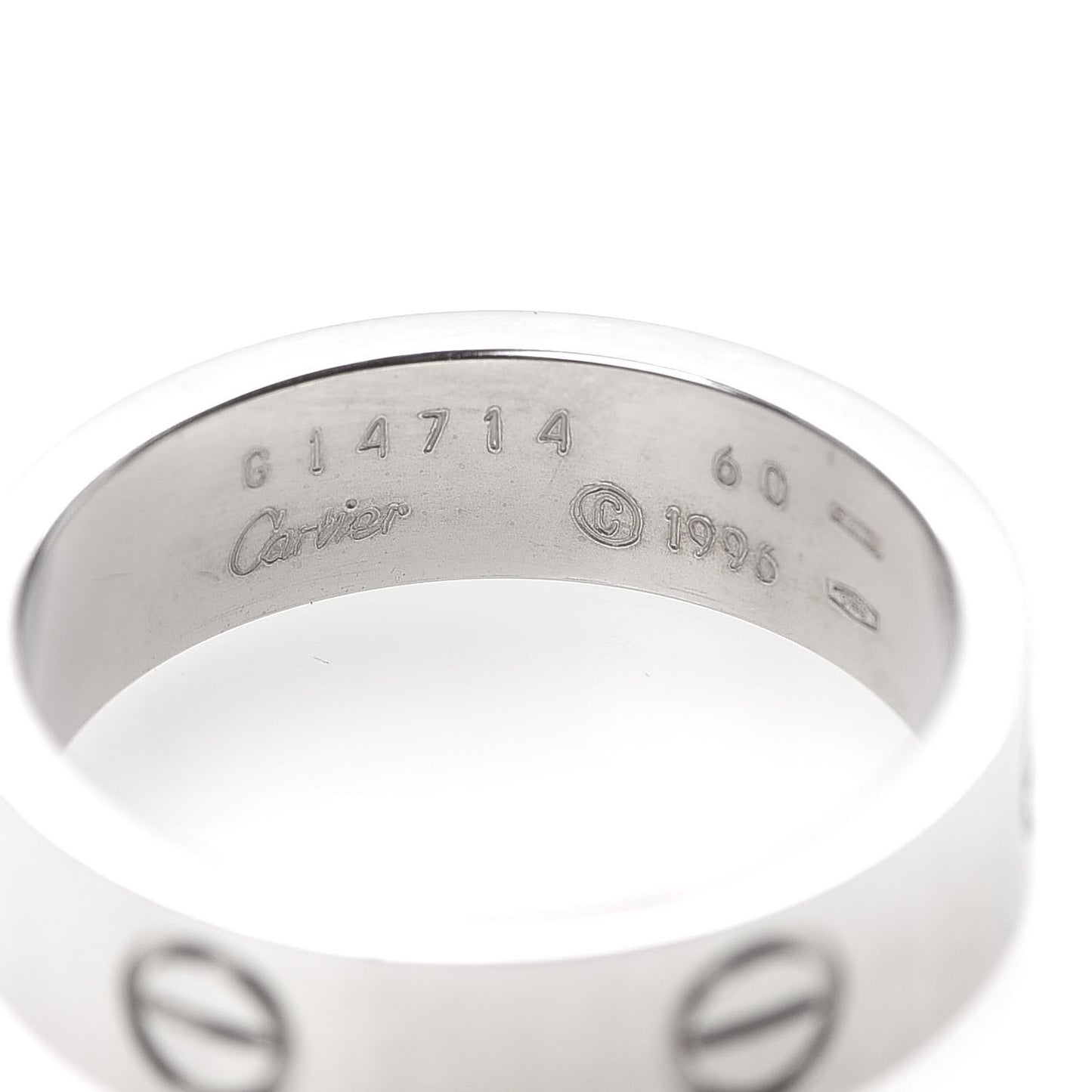 18K White Gold 5.5mm LOVE Ring 60 9