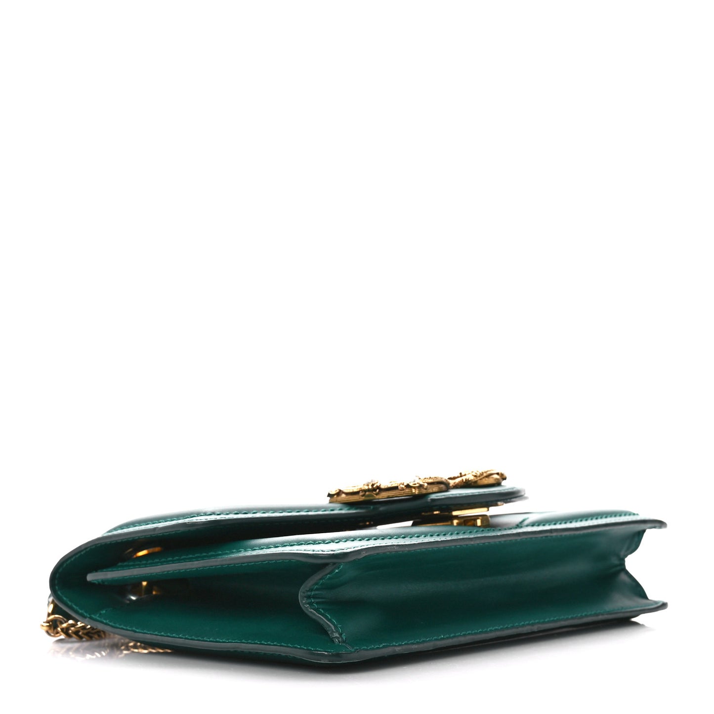 Smooth Calfskin Small DG Amore Envelope Bag Green