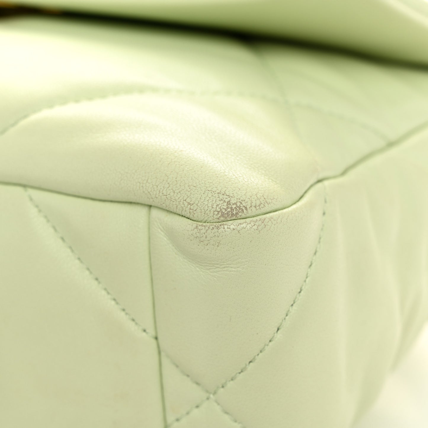 Lambskin Quilted Medium Chanel 19 Flap Light Green