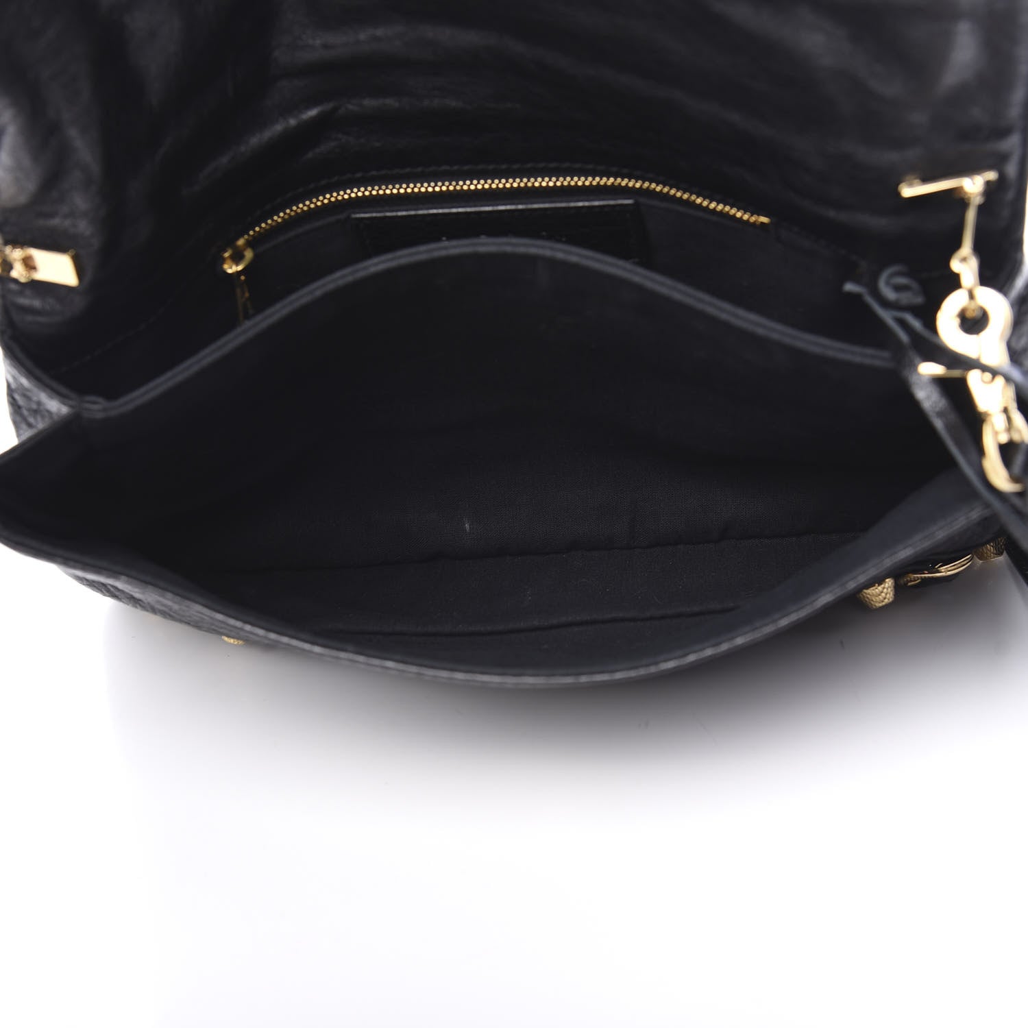 Balenciaga Agneau Giant 12 Gold Hardware Envelope Strap Clutch Black 4 of 12