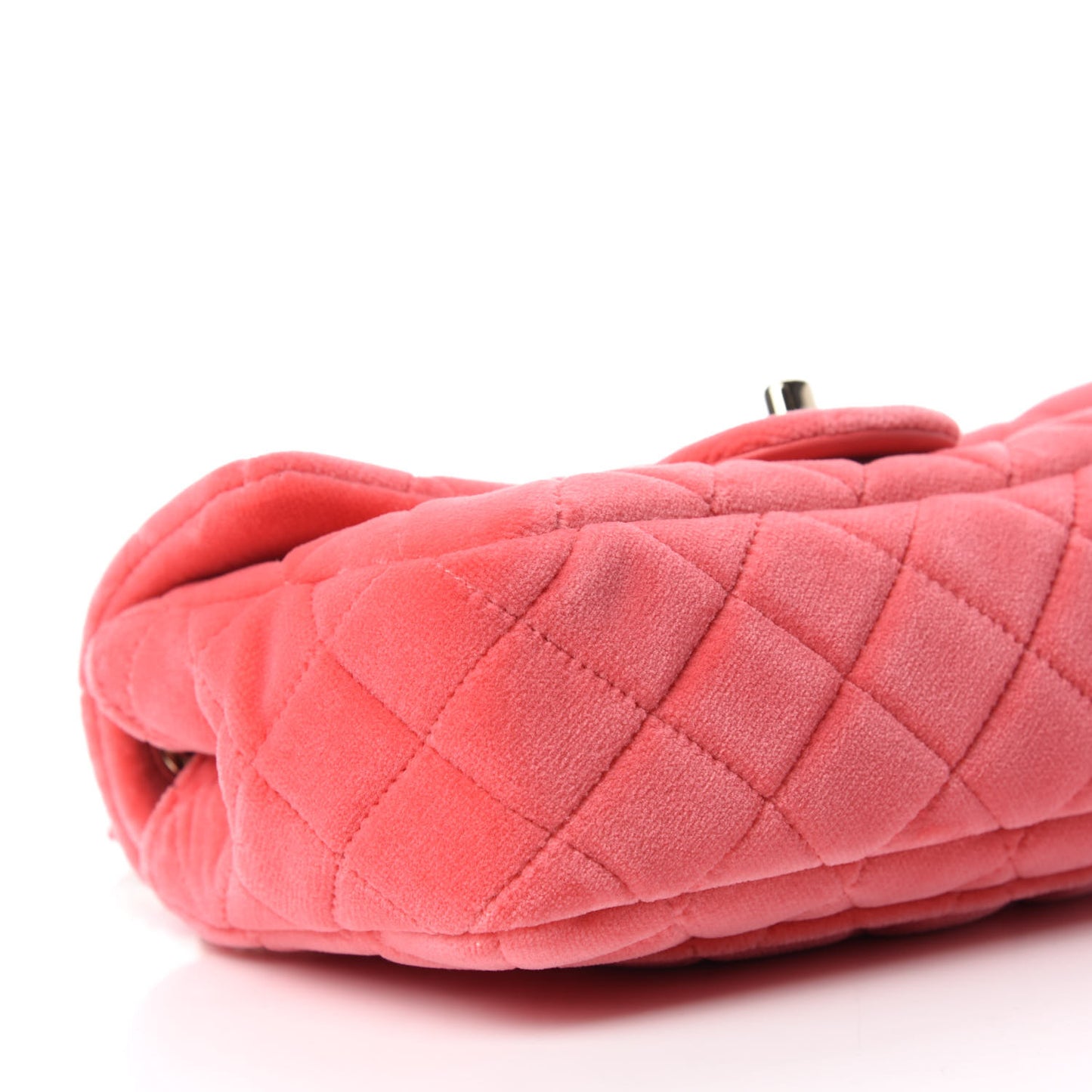 Velvet Quilted Mini Rectangular Pearl Crush Flap Coral