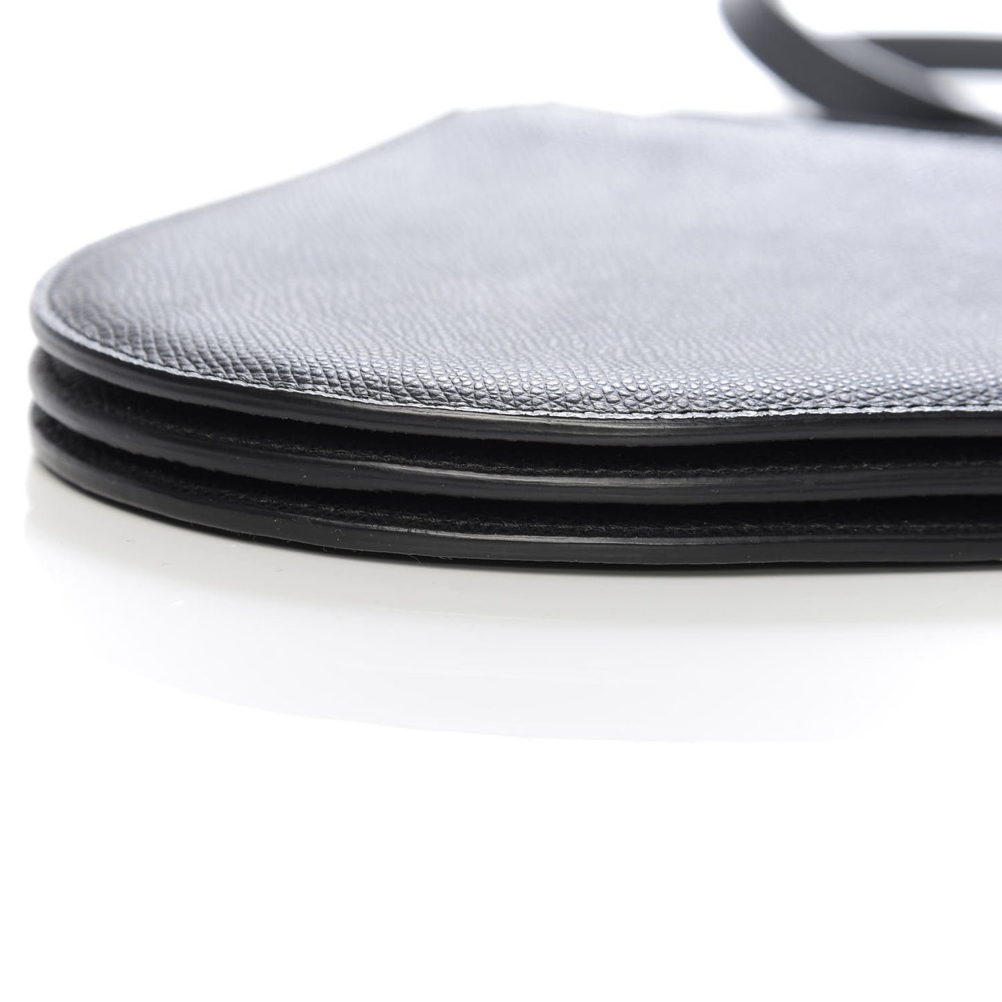 Grained Calfskin Saddle Pouch With Strap Black