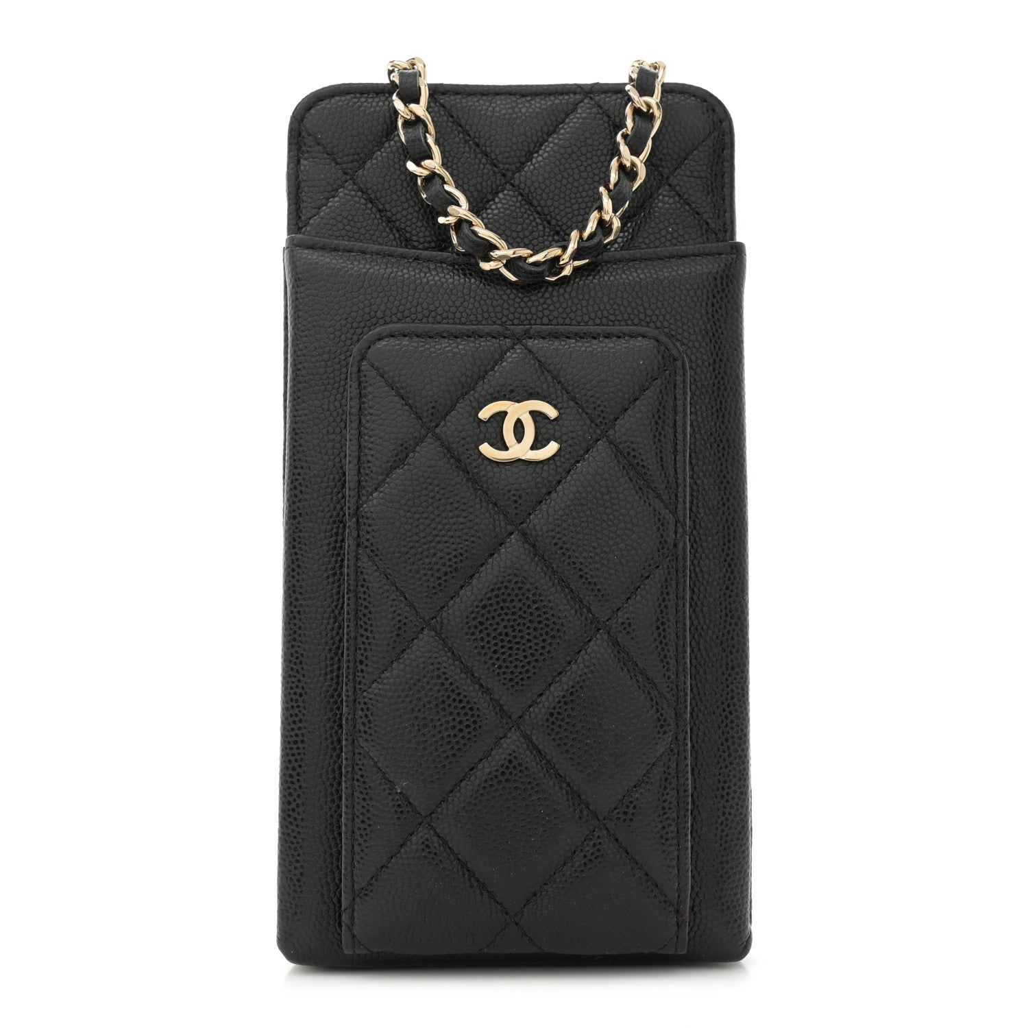 Chanel Caviar Quilted Zip Phone Case Black 1 of 12