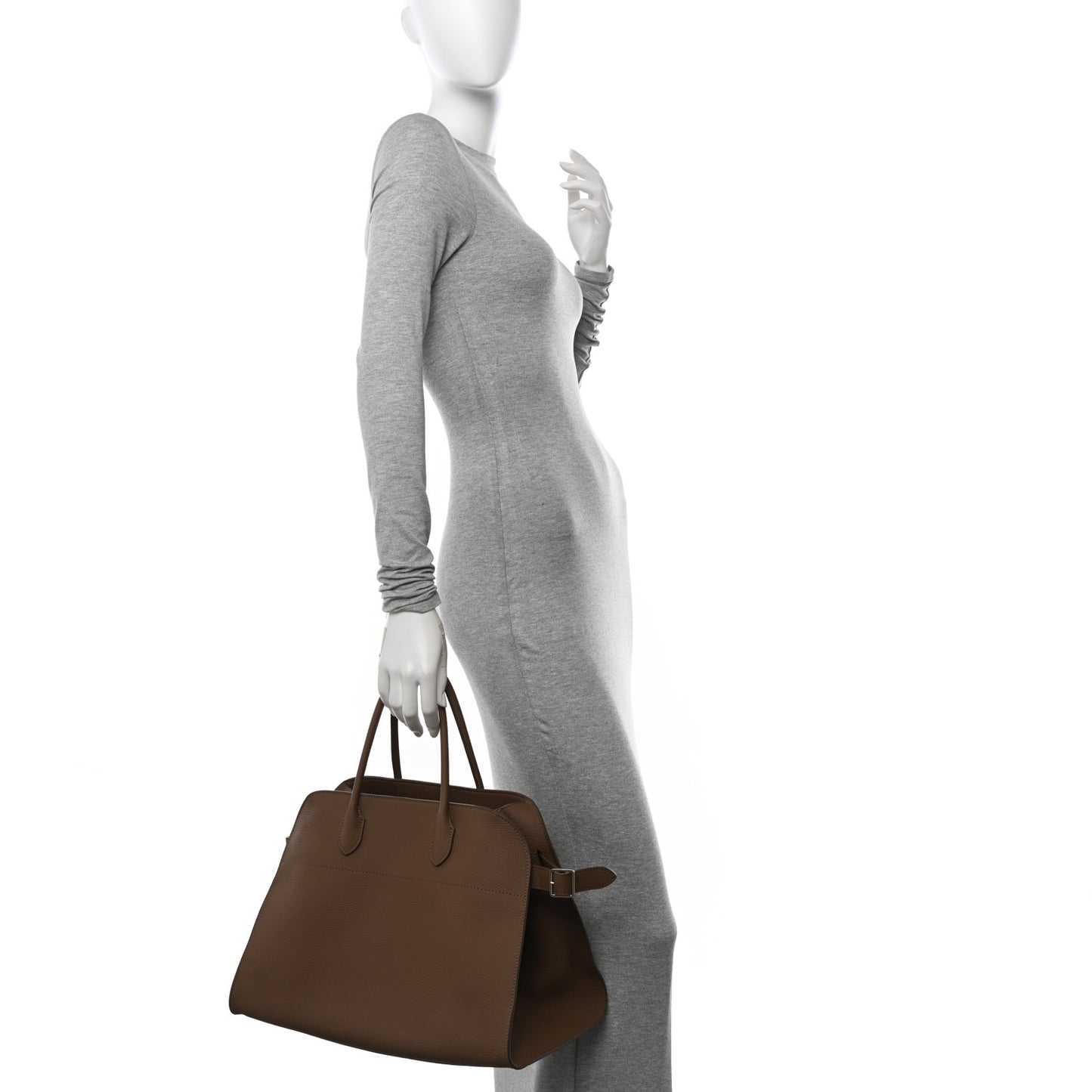 Matte Grained Calfskin Soft Margaux 15 Taupe