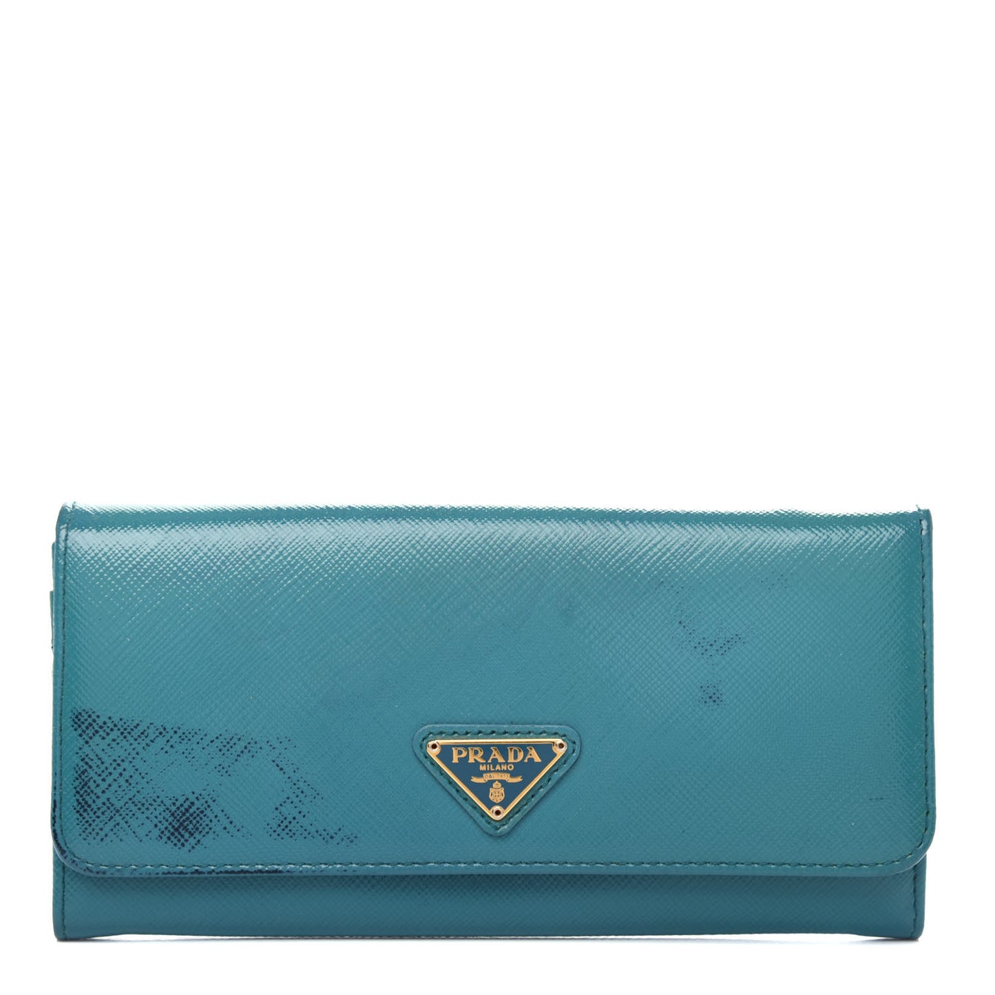 Saffiano Metal Continental Flap Wallet Turchese