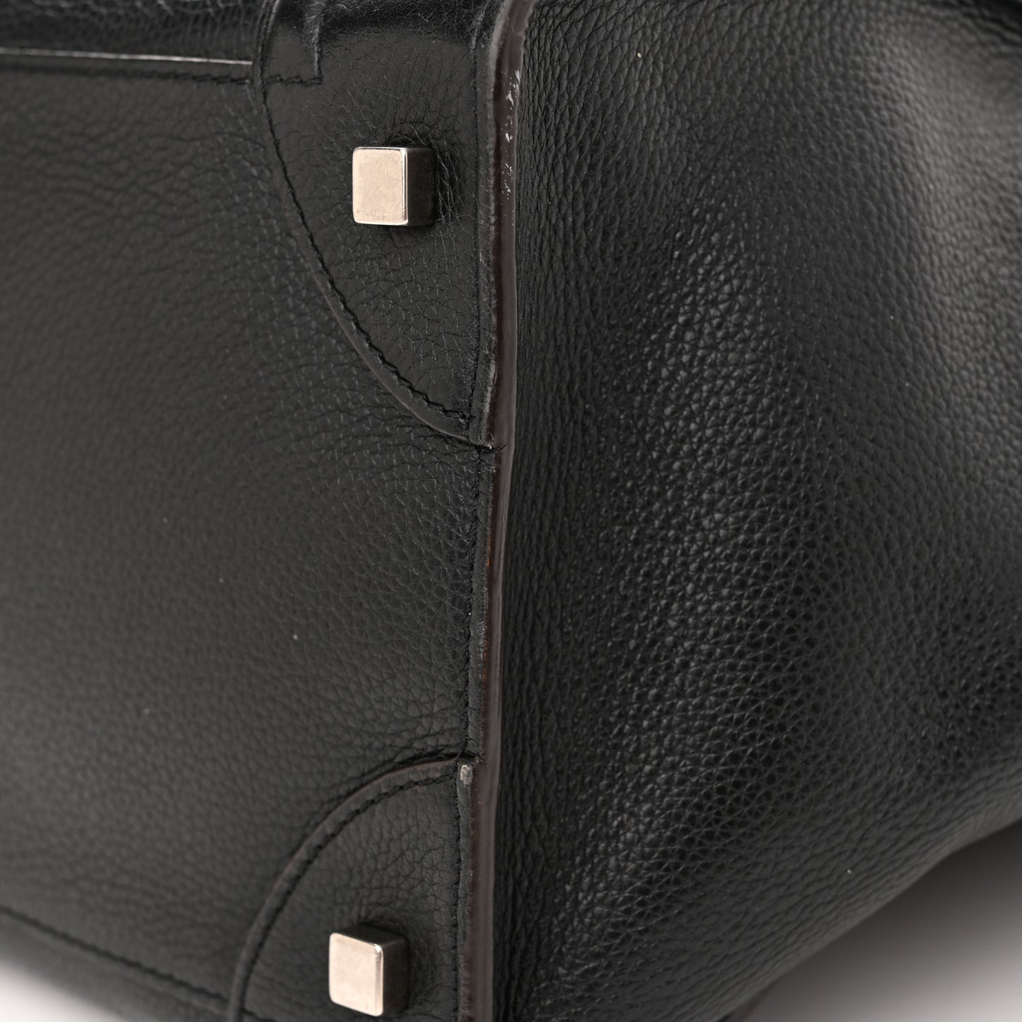 Drummed Calfskin Mini Luggage Black