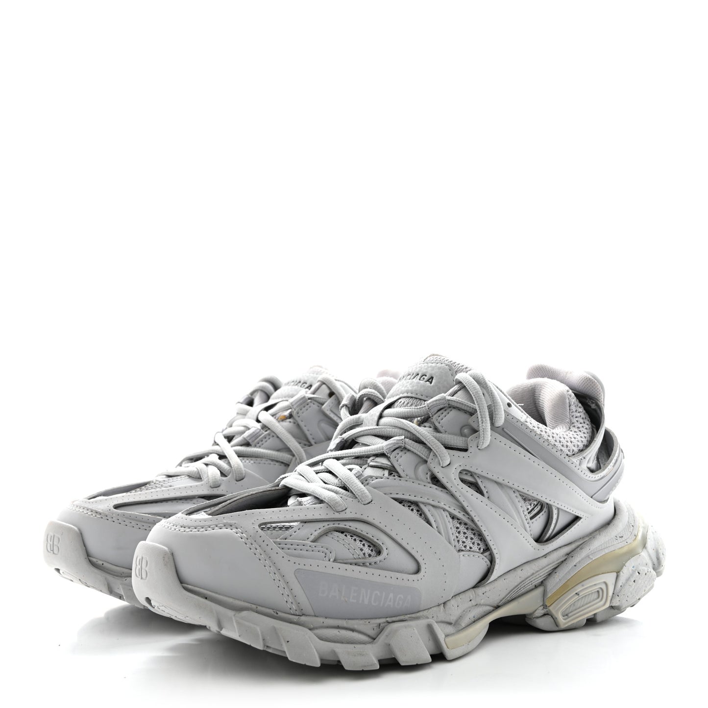 Mesh Rubber Womens Track Sneakers 38 Balenciaga Grey