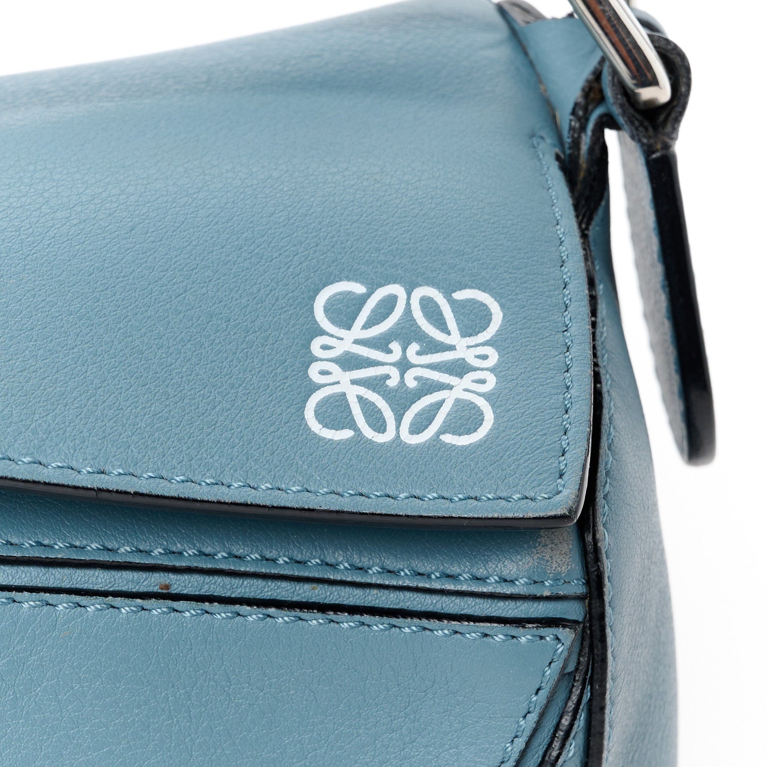 Loewe Calfskin Small Puzzle Bag Stone Blue 8 of 11