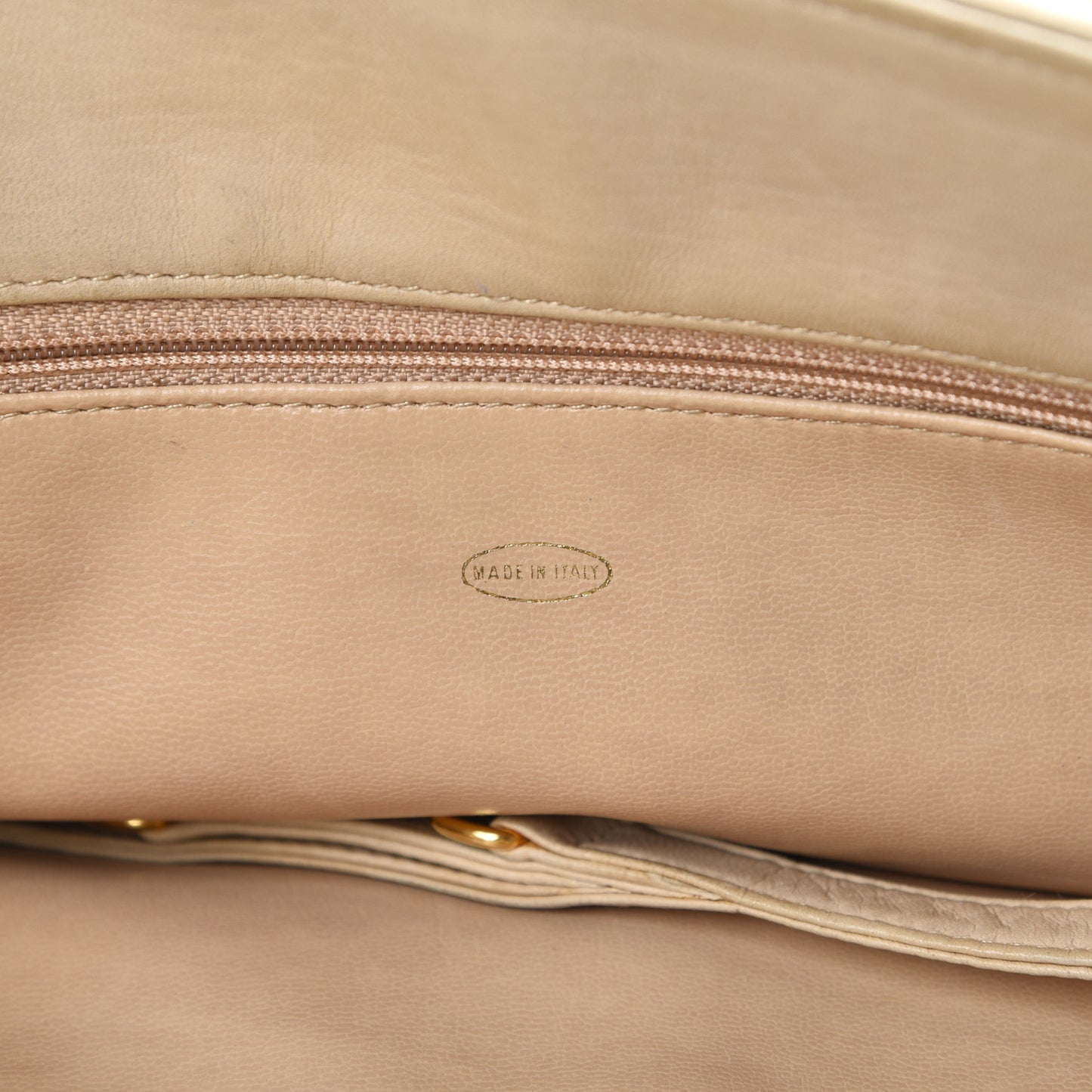 Satin Lambskin Quilted Shopping Tote Beige