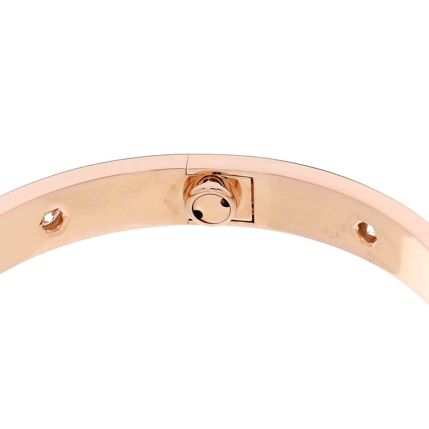 18K Pink Gold 10 Diamond LOVE Bracelet 17