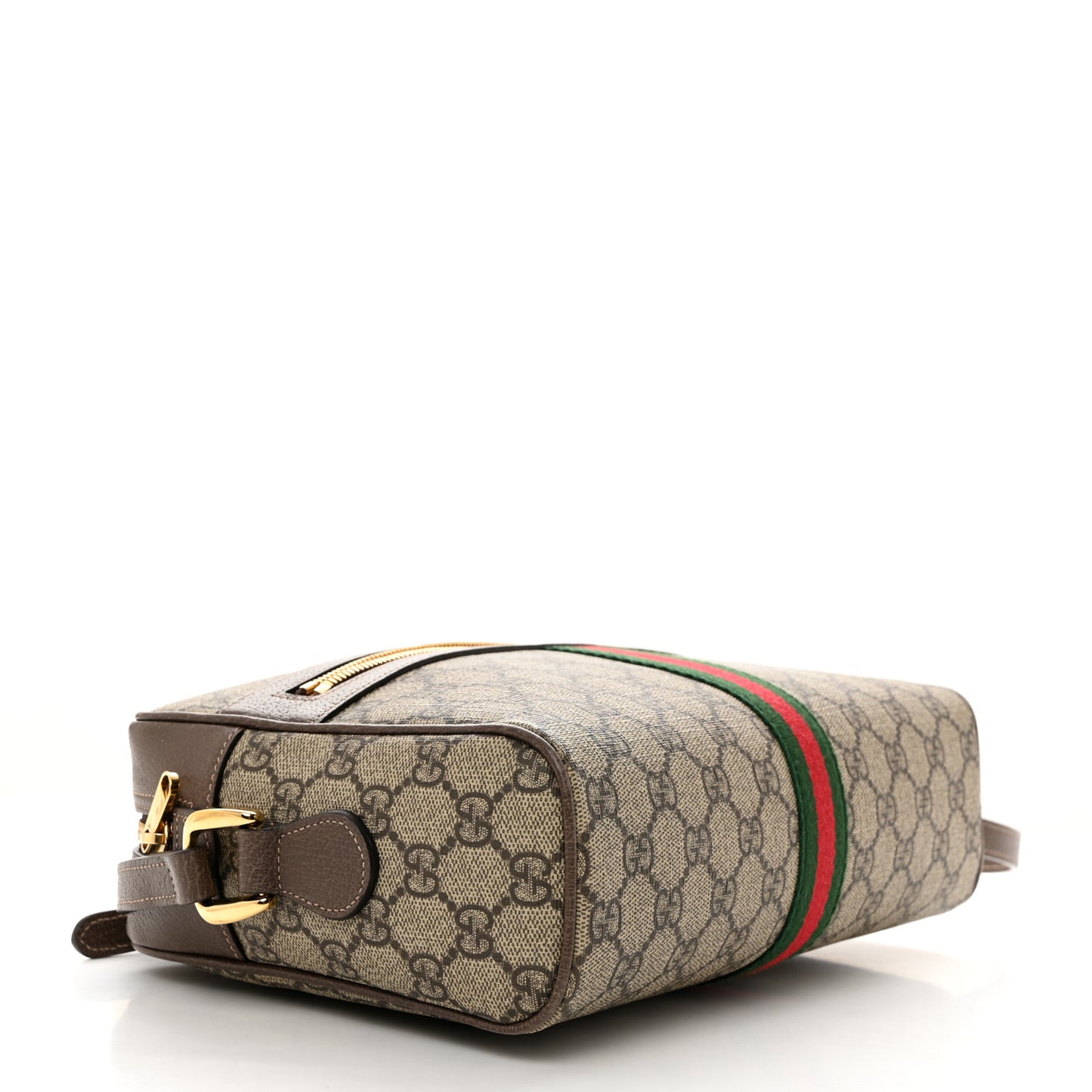 GG Supreme Monogram Web Small Ophidia Shoulder Bag Brown