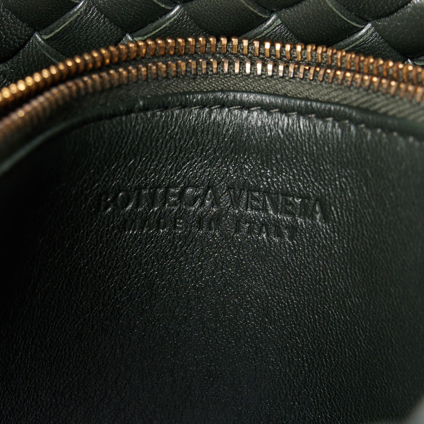 Nappa Intrecciato Small Cobble Shoulder Bag Dark Green