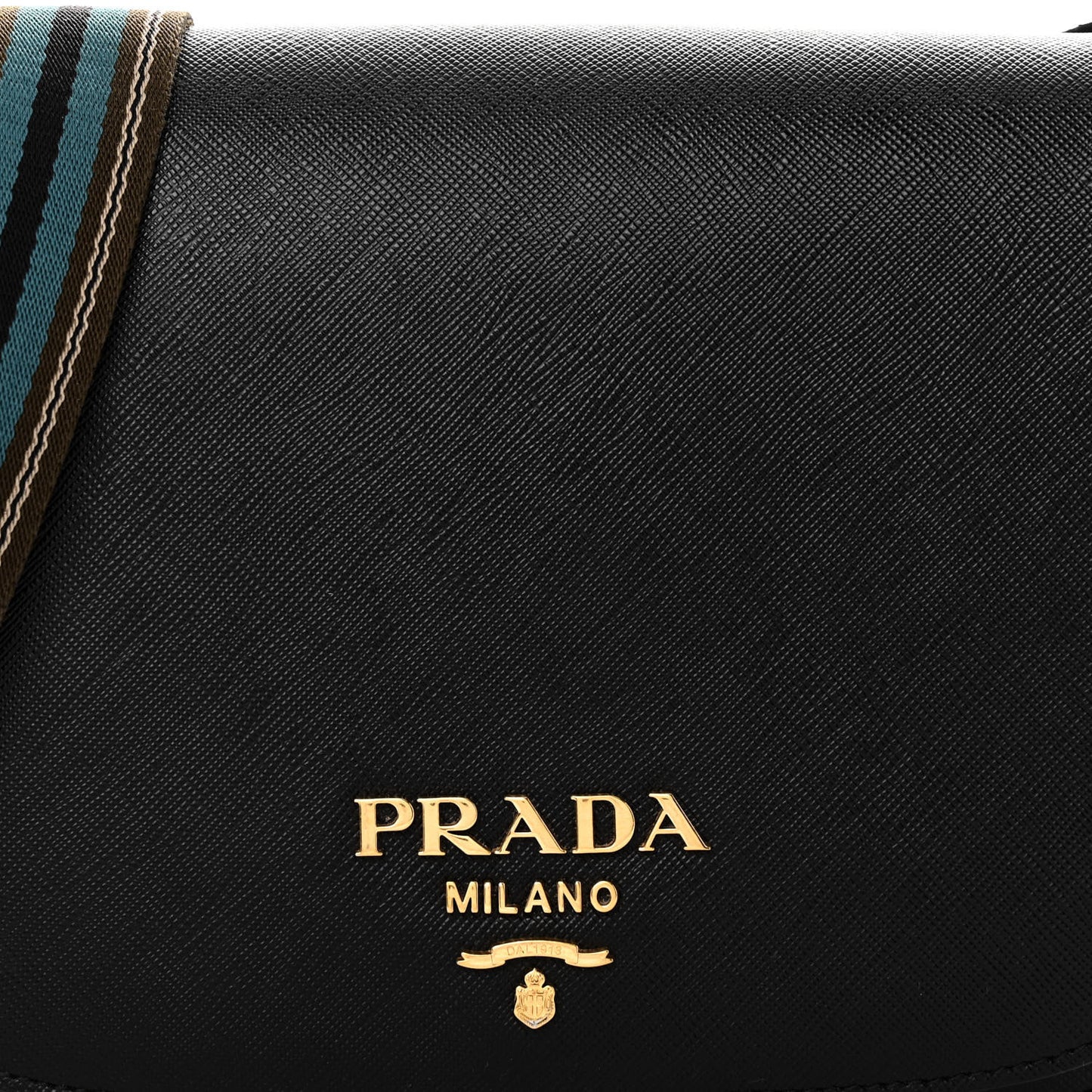 Saffiano Flap Crossbody Black