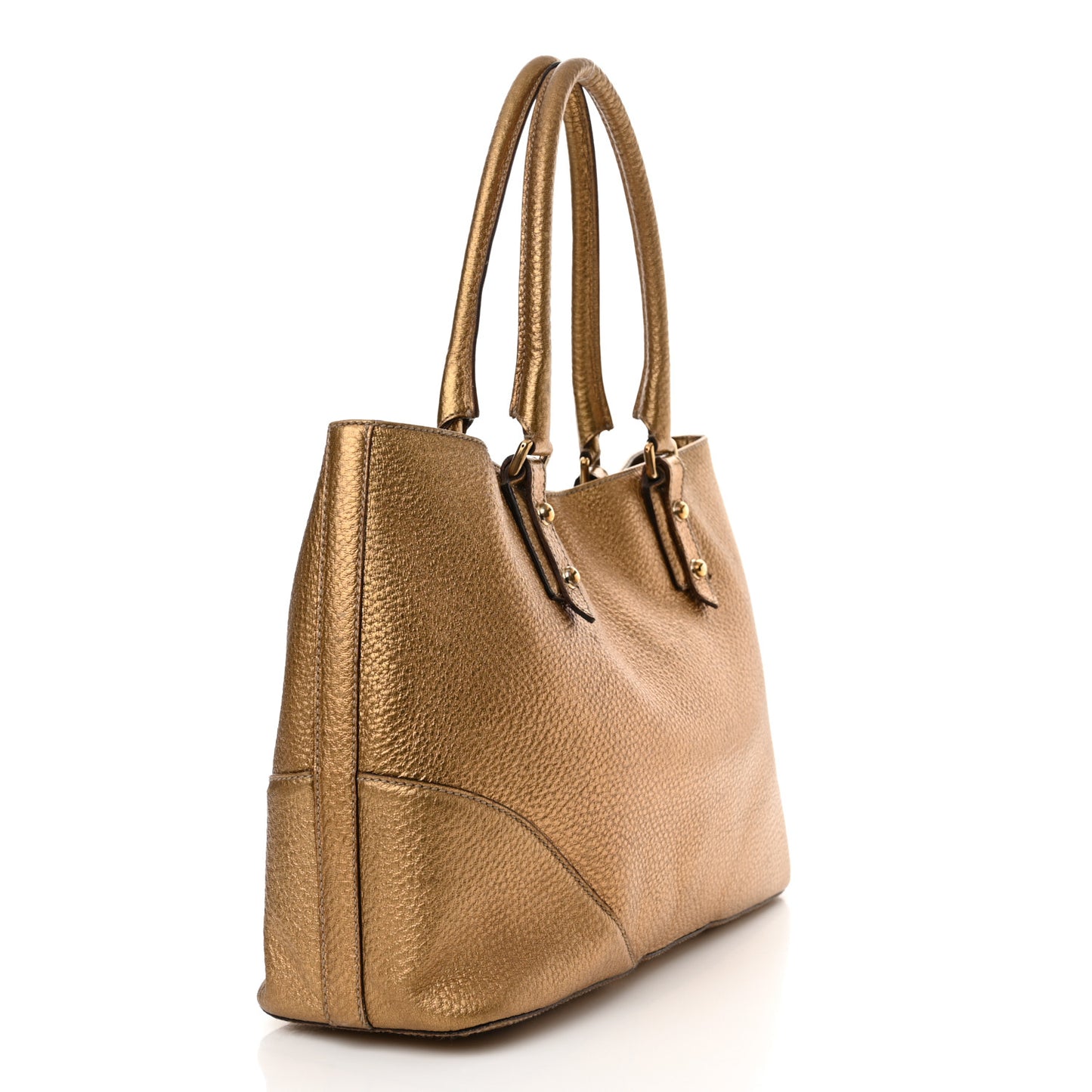 Metallic Calfskin Medium Hasler Tote Bronze