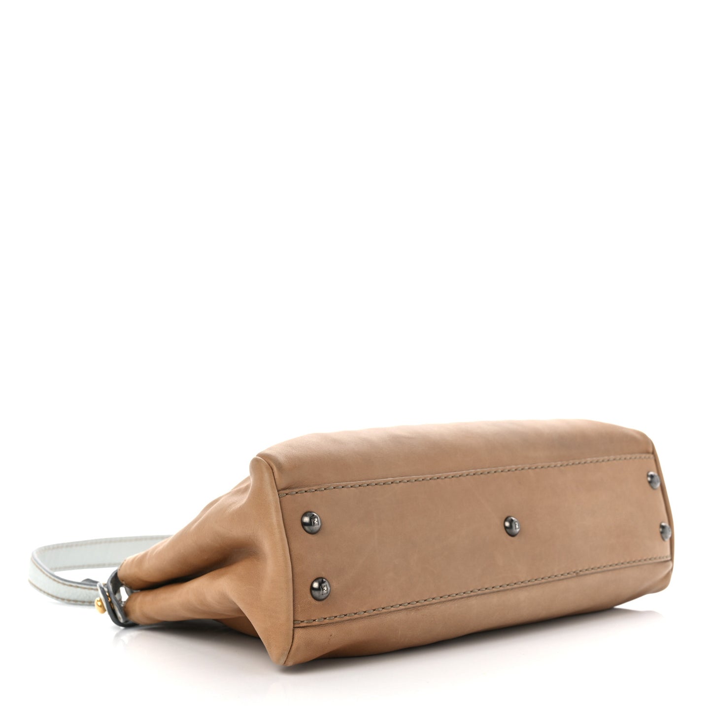 Vitello Saddle Cuoio Romano Selleria Medium Peekaboo Iconic Satchel Fango Acqua