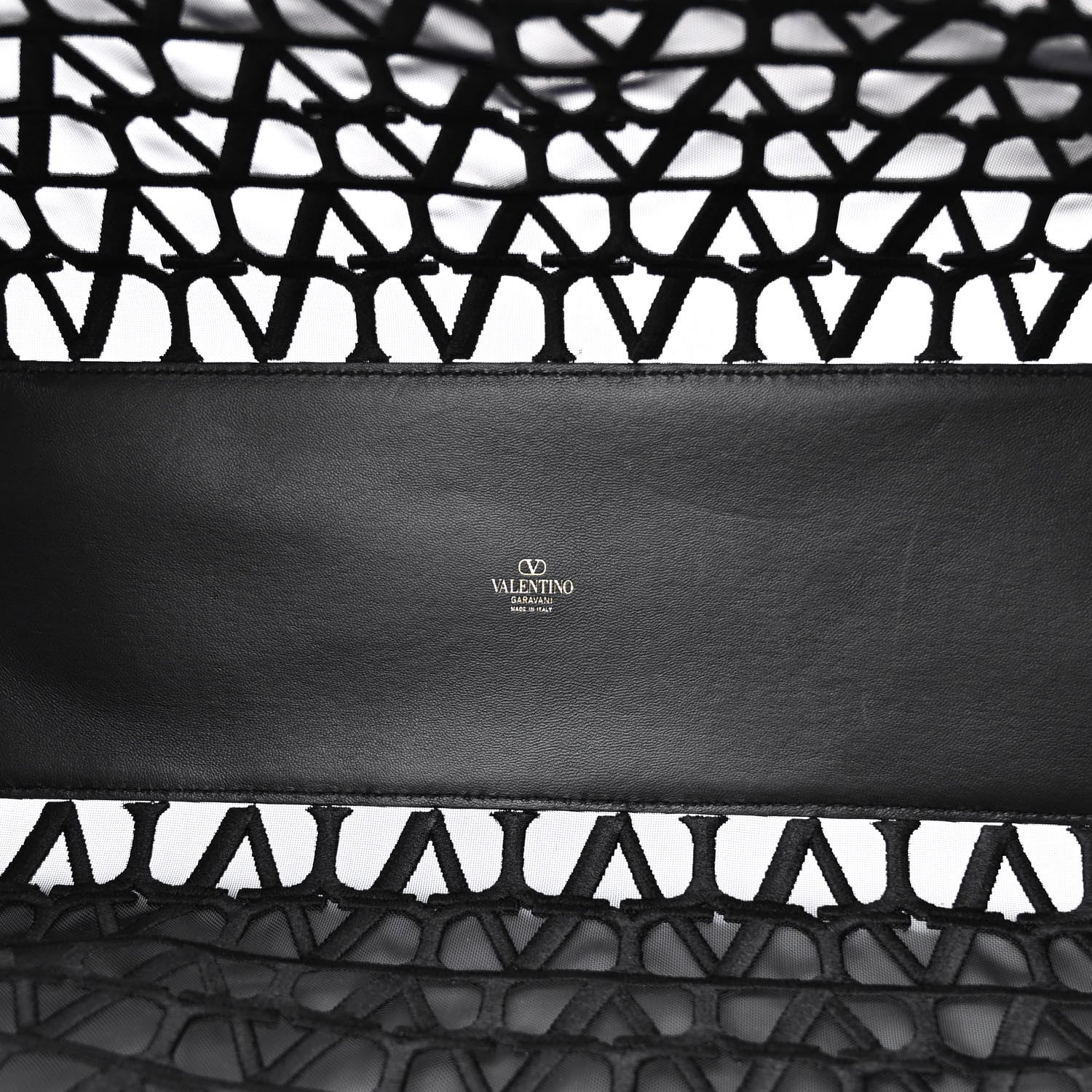 Valentino Garavani Toile Mesh Iconographe Goatskin Le Troisieme Shopping Bag Black 6 of 11