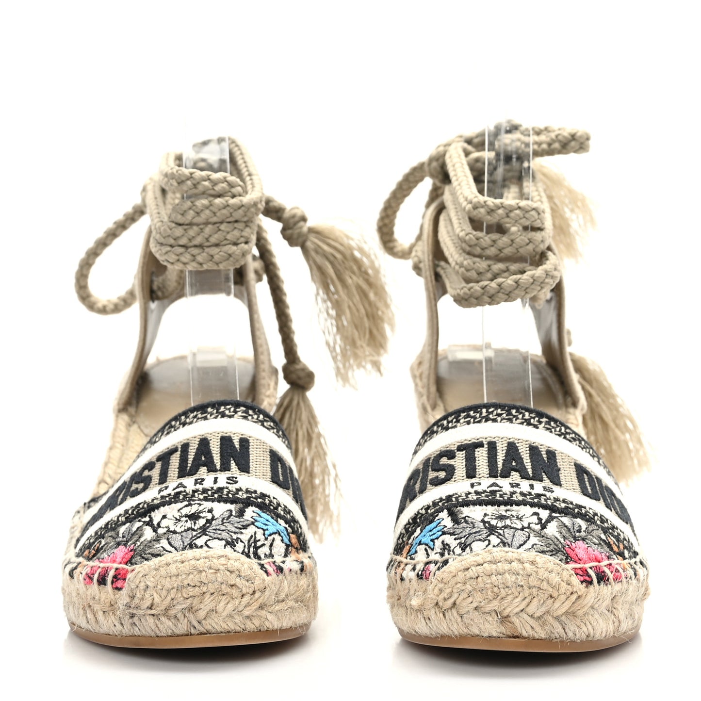 Canvas Mille Fleurs Embroidered Granville Ankle Tie Espadrille 65mm Wedges 35 Multicolor