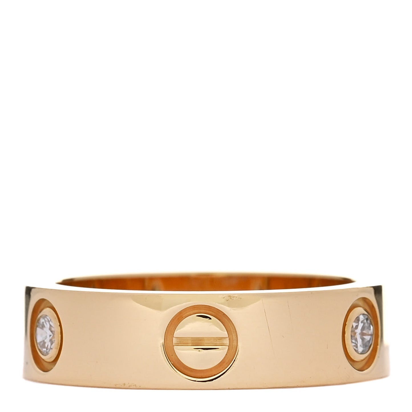 18K Yellow Gold 3 Diamond 5.5mm LOVE Ring 55 7.25