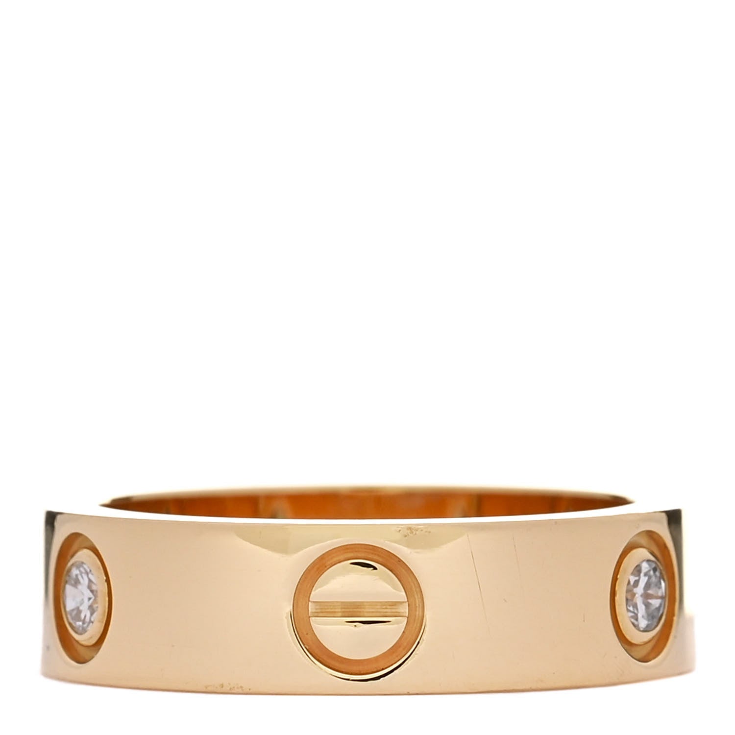 Cartier 18K Yellow Gold 3 Diamond 5.5mm LOVE Ring 55 7.25 3 of 4