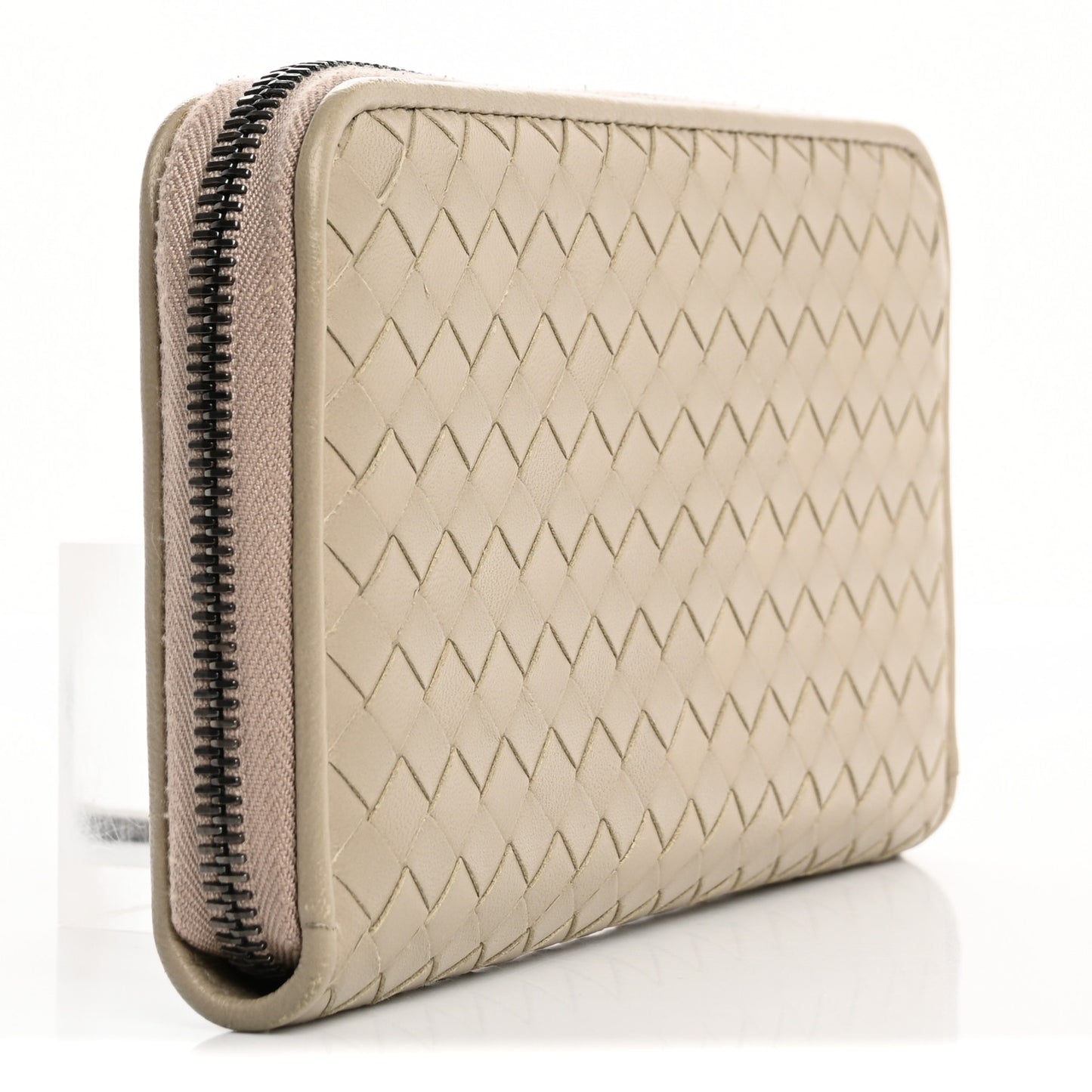 Nappa Intrecciato Zip Around Wallet Fume