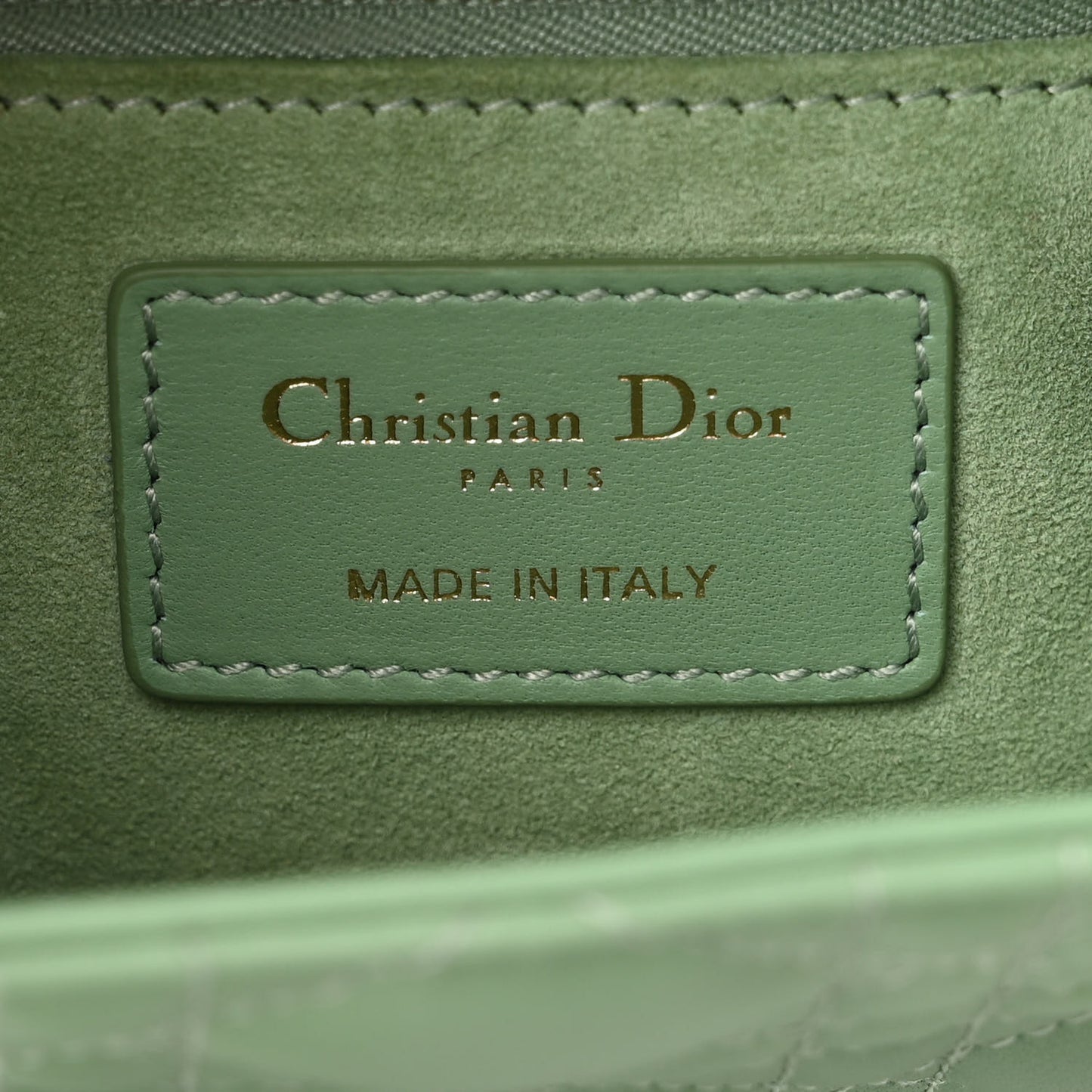 Lambskin Cannage Small My ABCDior Lady Dior Green