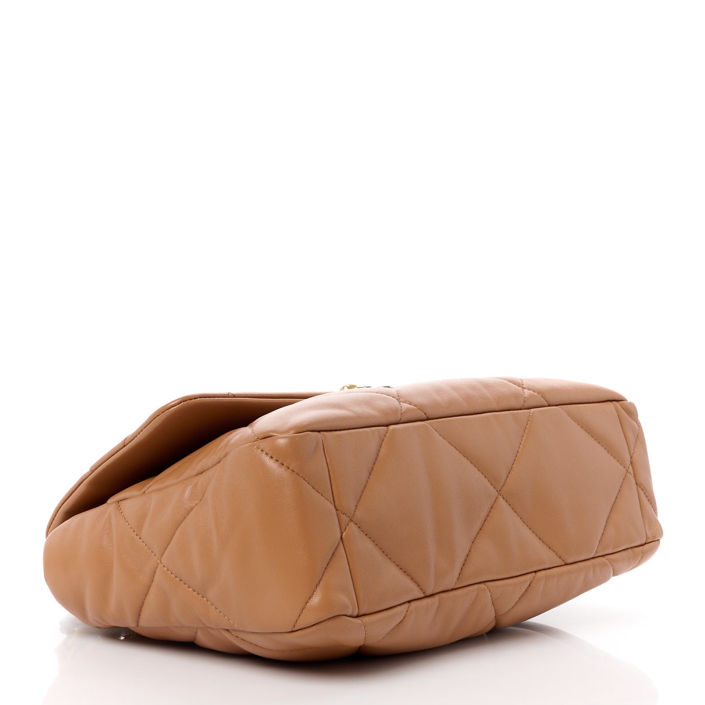 Lambskin Quilted Large Chanel 19 Flap Brown