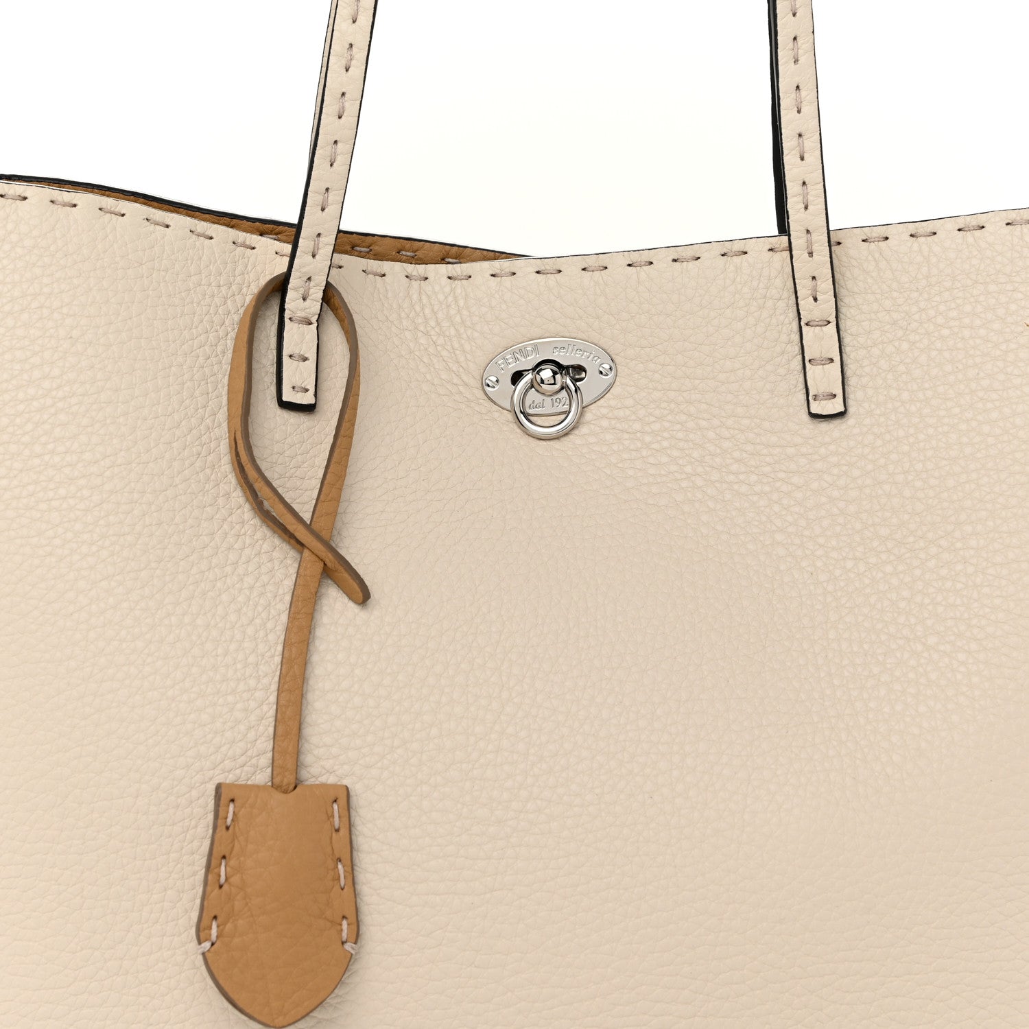 Fendi Cuoio Romano Selleria Bi-Color Carla Shopping Tote Camelia Dark Honey 9 of 11