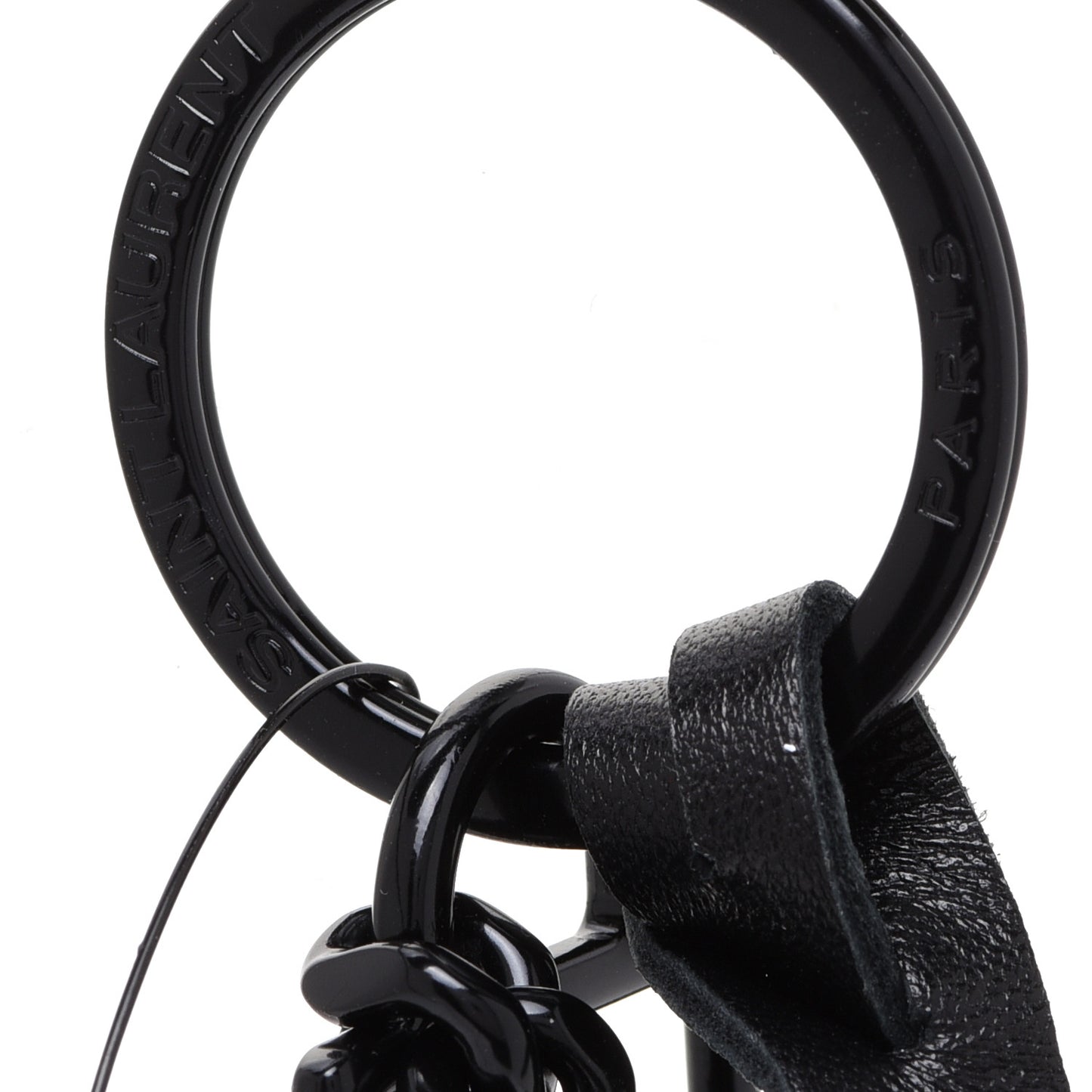 Calfskin Monogram Key Ring Black