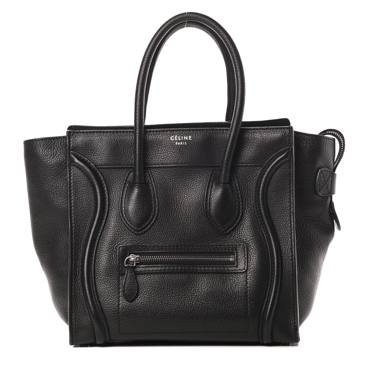 Drummed Calfskin Micro Luggage Black