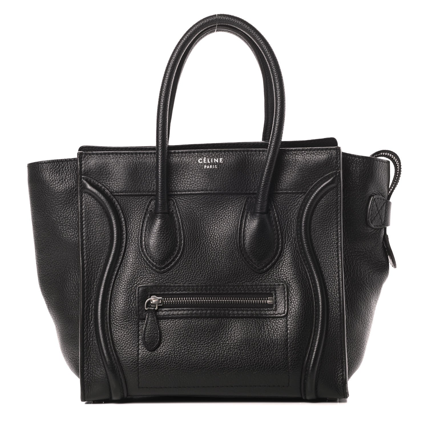 Celine Drummed Calfskin Micro Luggage Black 1 of 17