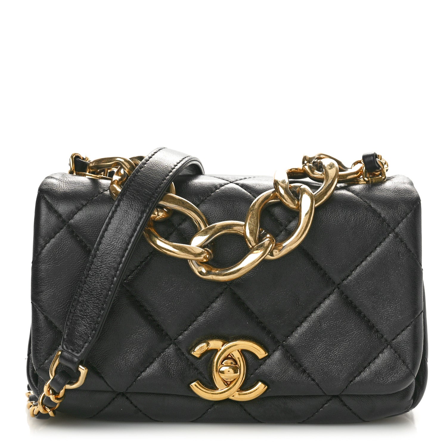 Chanel Lambskin Quilted Mini Color Match Flap Black 1 of 10