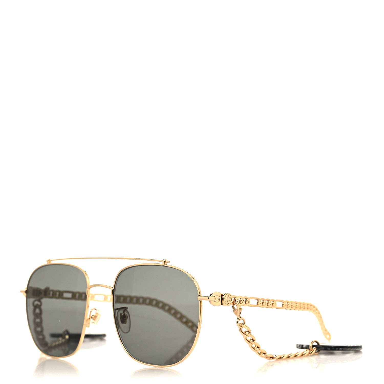 Gucci Aviator Charm Chain Sunglasses GG0727S Gold 1980527