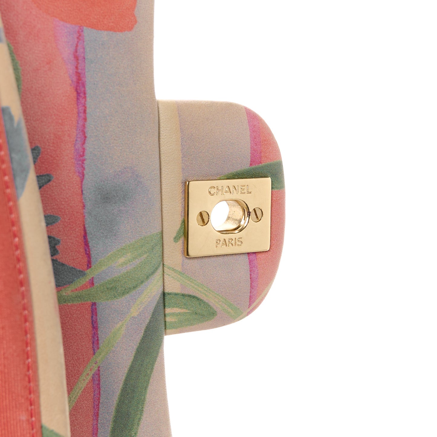 Lambskin Quilted Floral Medium Double Flap Multicolor