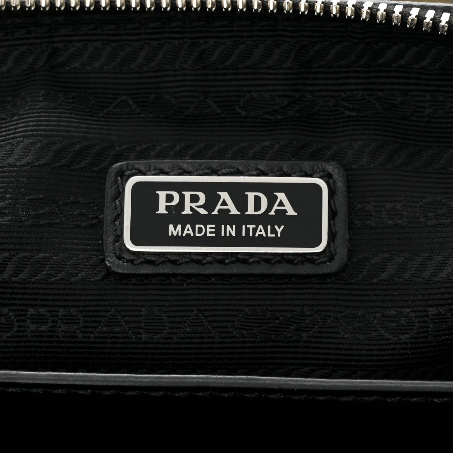 Saffiano Cuir Triangle Logo Embossed Triangle Shoulder Bag Black