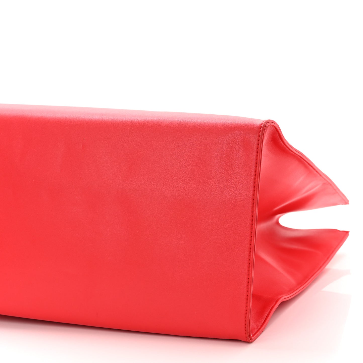 Vegan Leather Large Shopping Bag Red