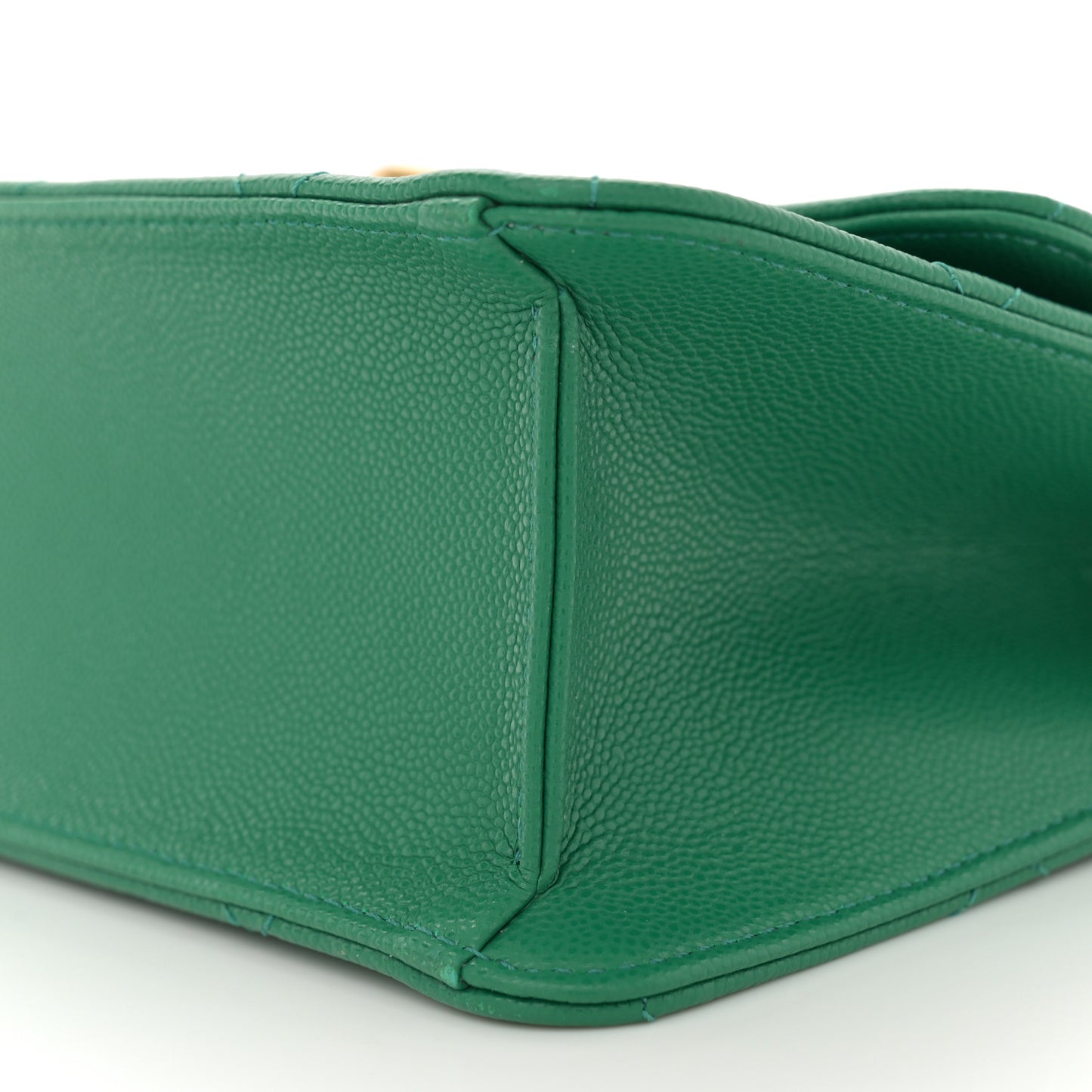 Caviar Quilted Mini CC Flap Green