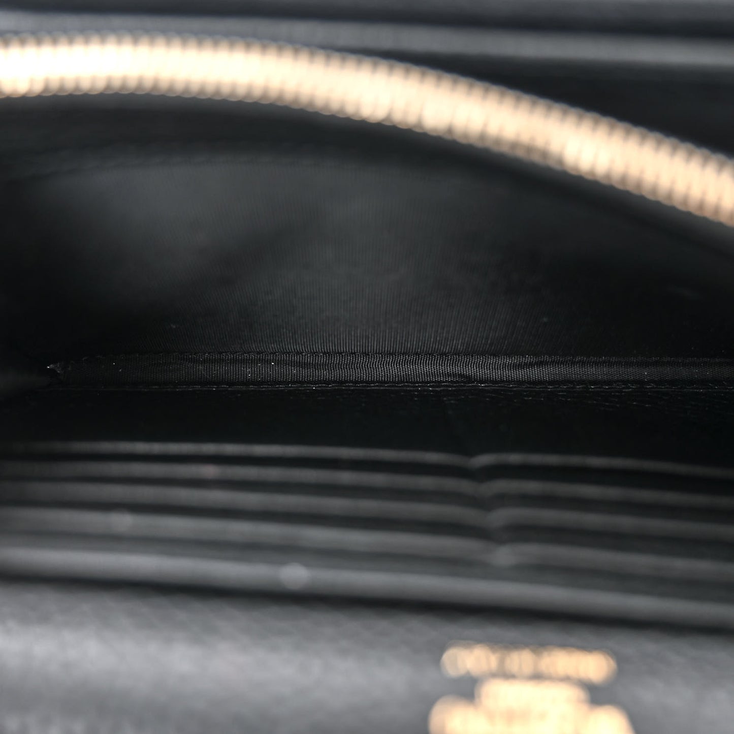 Pebbled Calfskin Rockstud Envelope Wallet on Chain Black