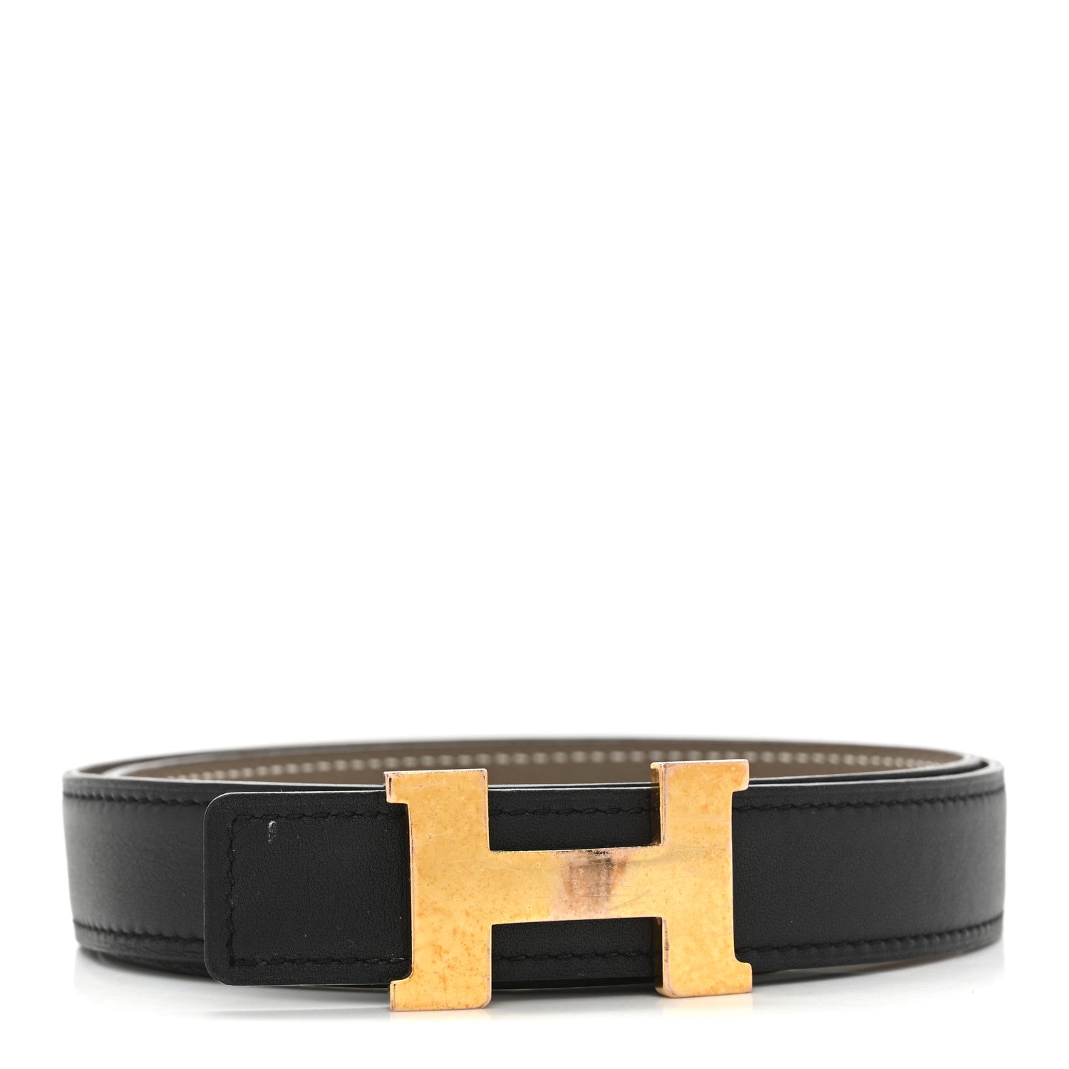 Hermes Swift Epsom 24mm Mini Constance H Belt 75 30 Black Etoupe