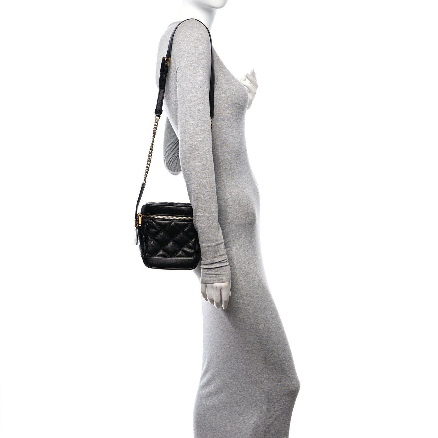 Grain de Poudre Quilted 80's Vanity Bag Black