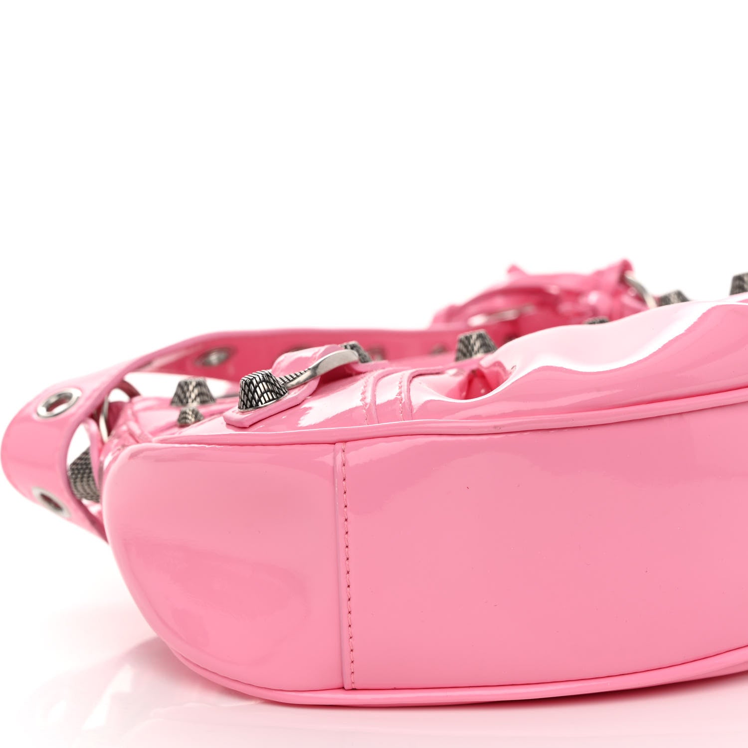 Balenciaga Patent Faux Leather Le Cagole Shoulder Bag XS Sweet Pink 8 of 9