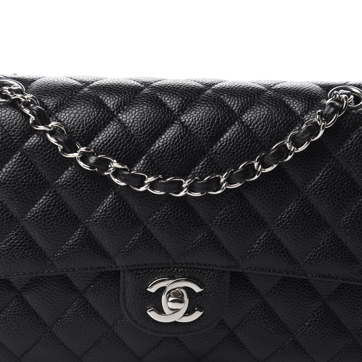 Chanel Caviar Quilted Medium Double Flap Black 10 of 11