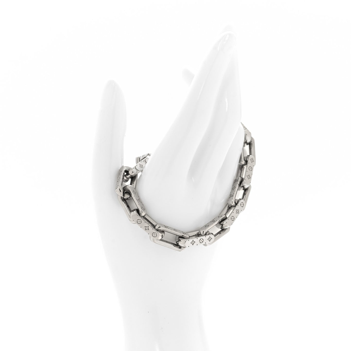 Monogram Chain Bracelet L Silver