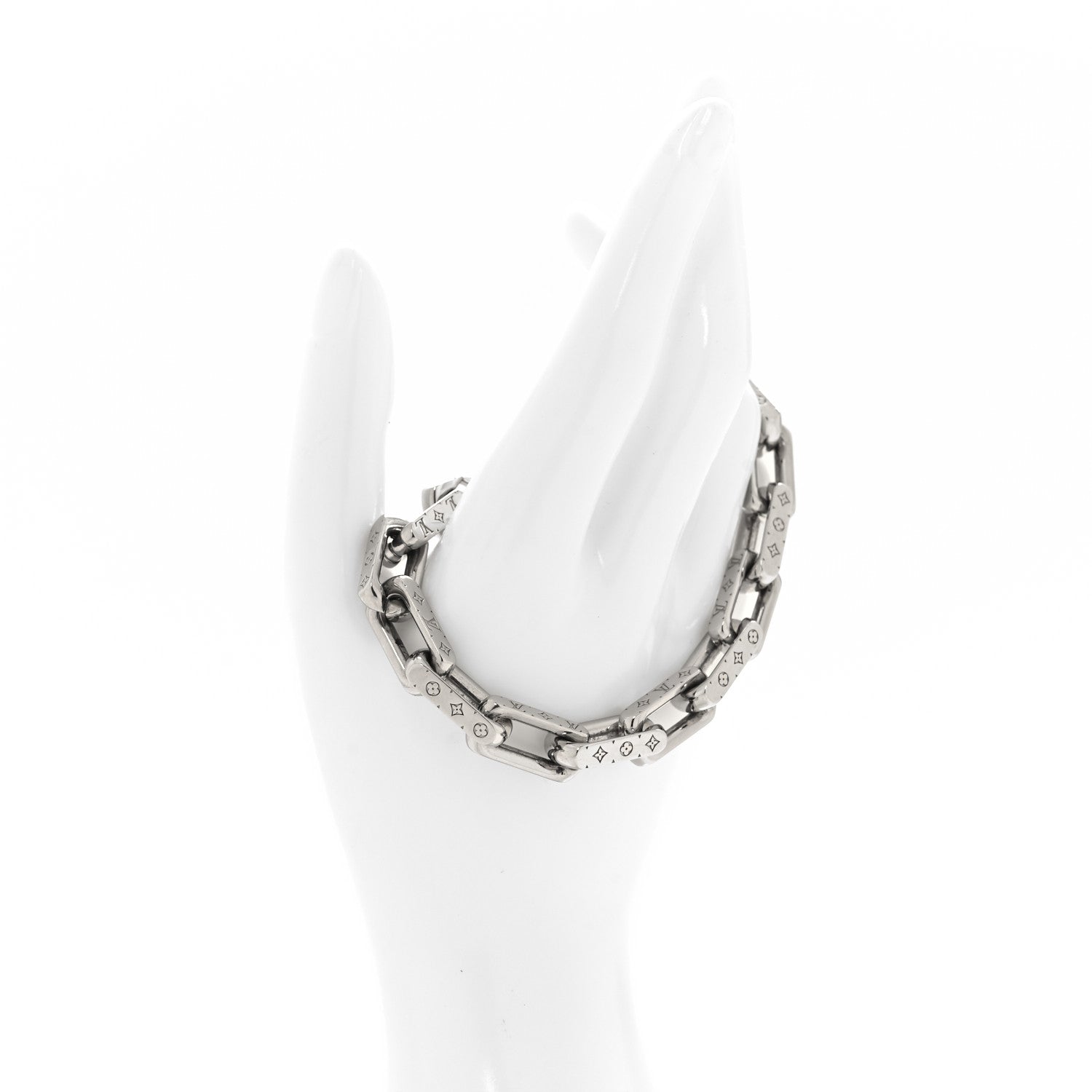 Louis Vuitton Monogram Chain Bracelet L Silver 2 of 3